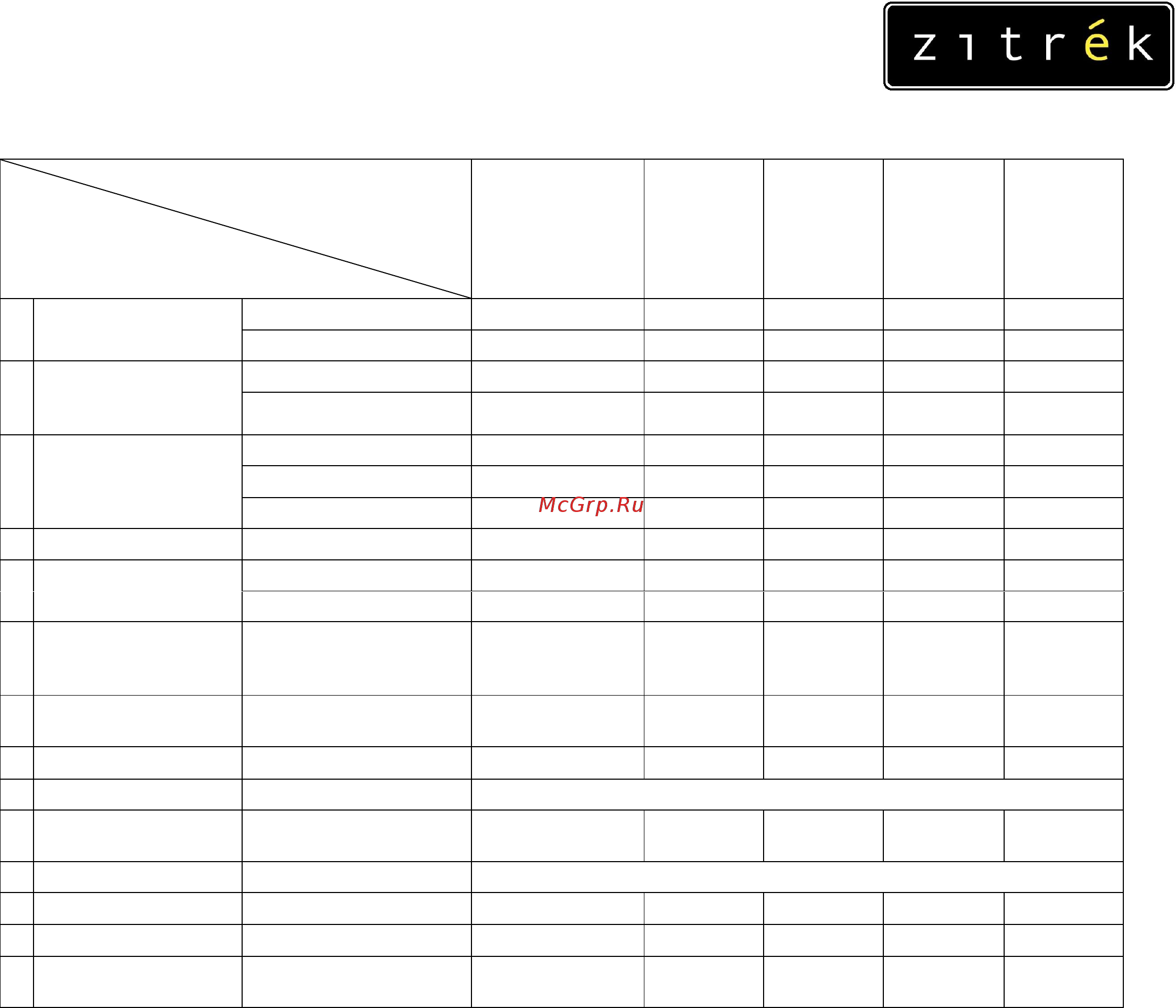 Zitrek PGT700 [14/28] Расписание планового обслуживания