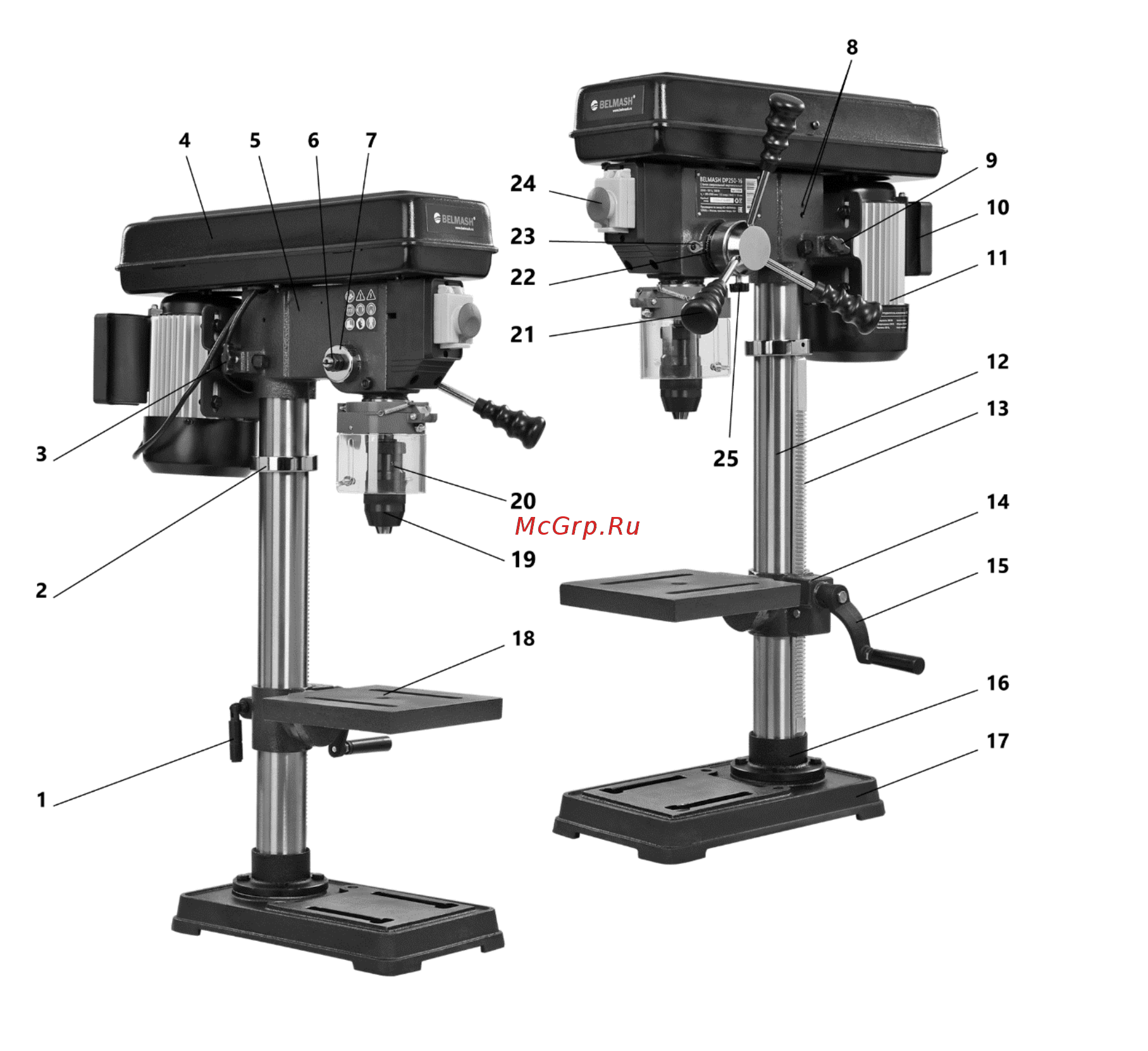 Белмаш DP250-16J [6/20] Основные элементы