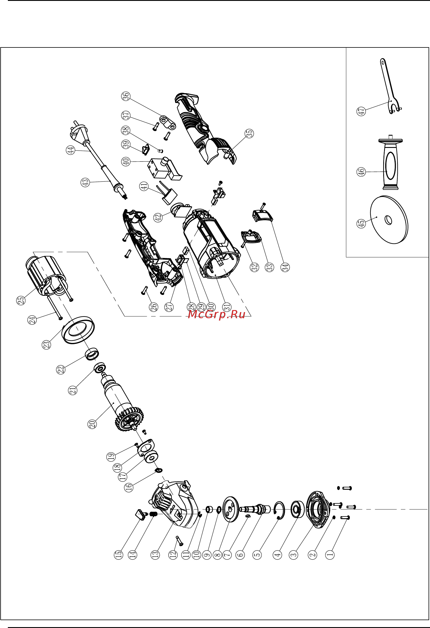 Bort BWS-1405-R (Полировальная) [20/32] Exploded view
