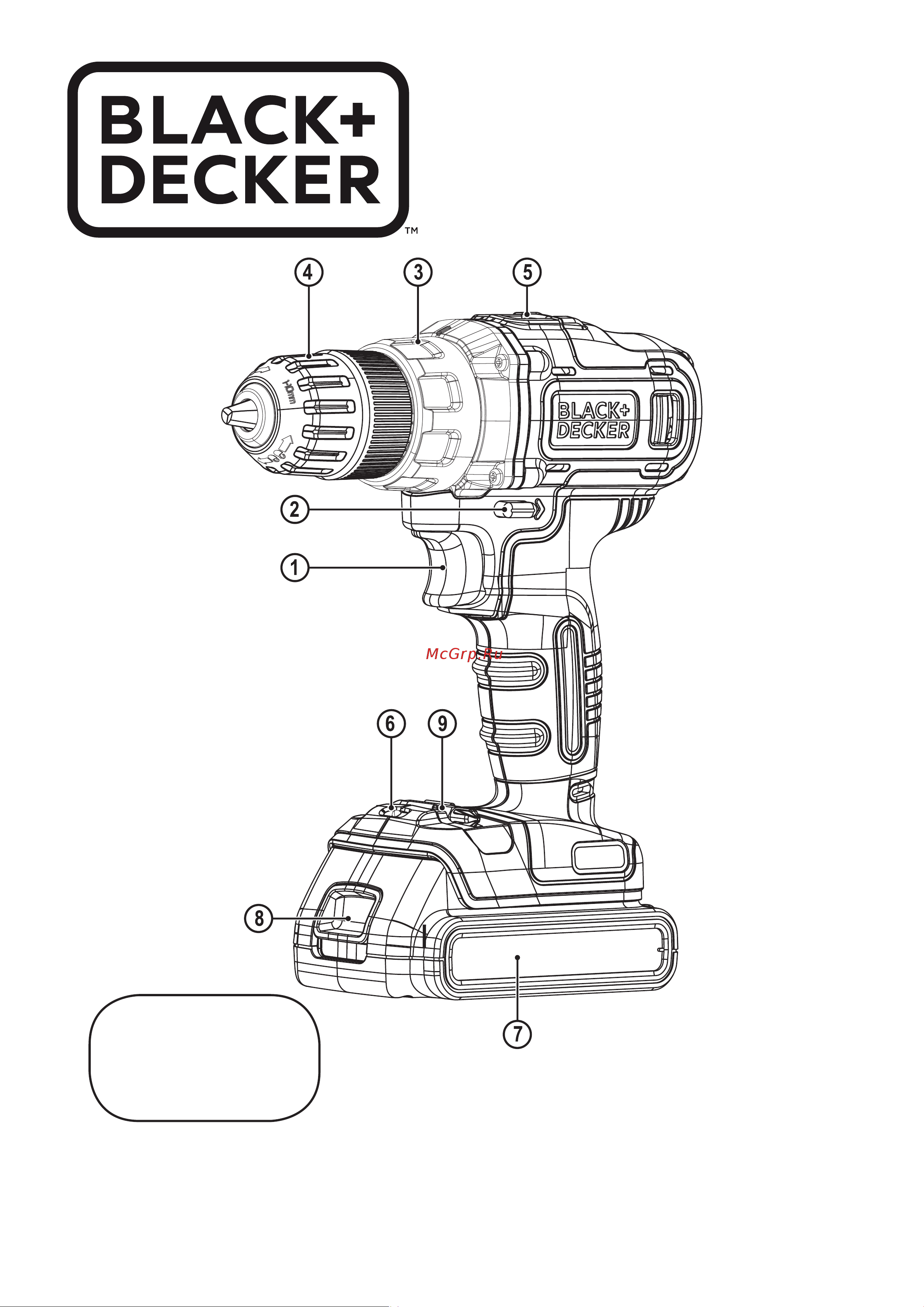 Black & Decker Дрель аккумуляторная BDCDD186KB-QW +Сумка BDST73821-RU Инструкция по эксплуатации онлайн