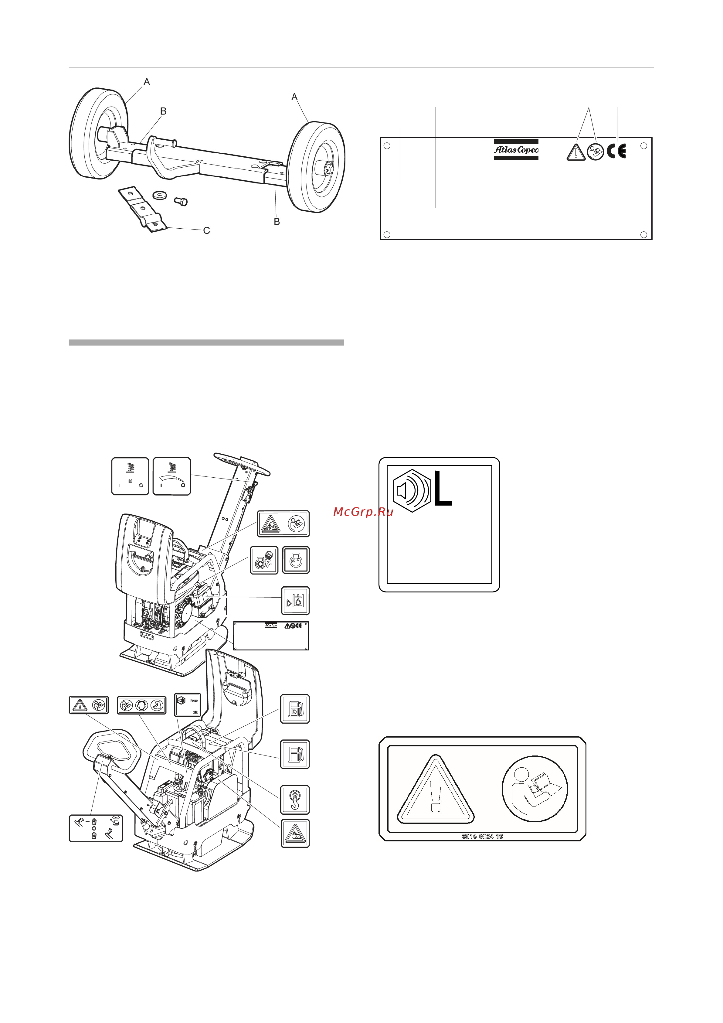 HUSQVARNA CONSTRUCTION LG 204 D [13/40] Наклейки и обозначения