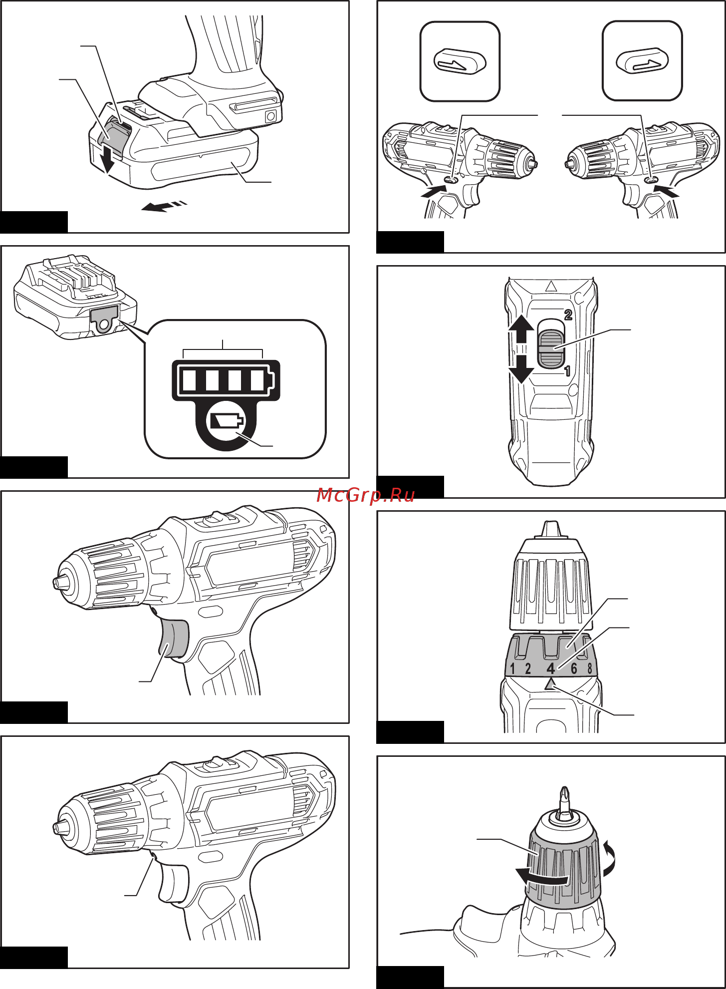 Makita Дрель-шуруповерт DF331DWYE +Рулетка PGC-80520 Инструкция по эксплуатации онлайн [2/72] 504926