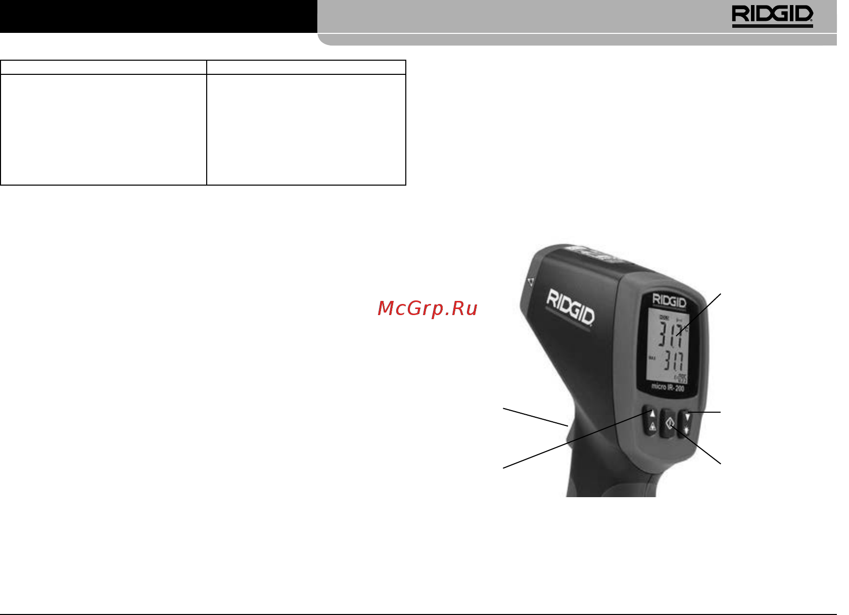 Ridgid IR-200 36798 [207/325] Comenzile aparatului micro ir 200