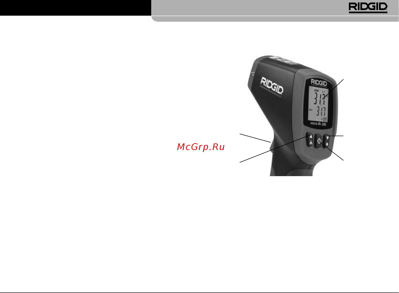 Ridgid IR-200 36798 [319/325] Micro ir 200 басқару элементтері