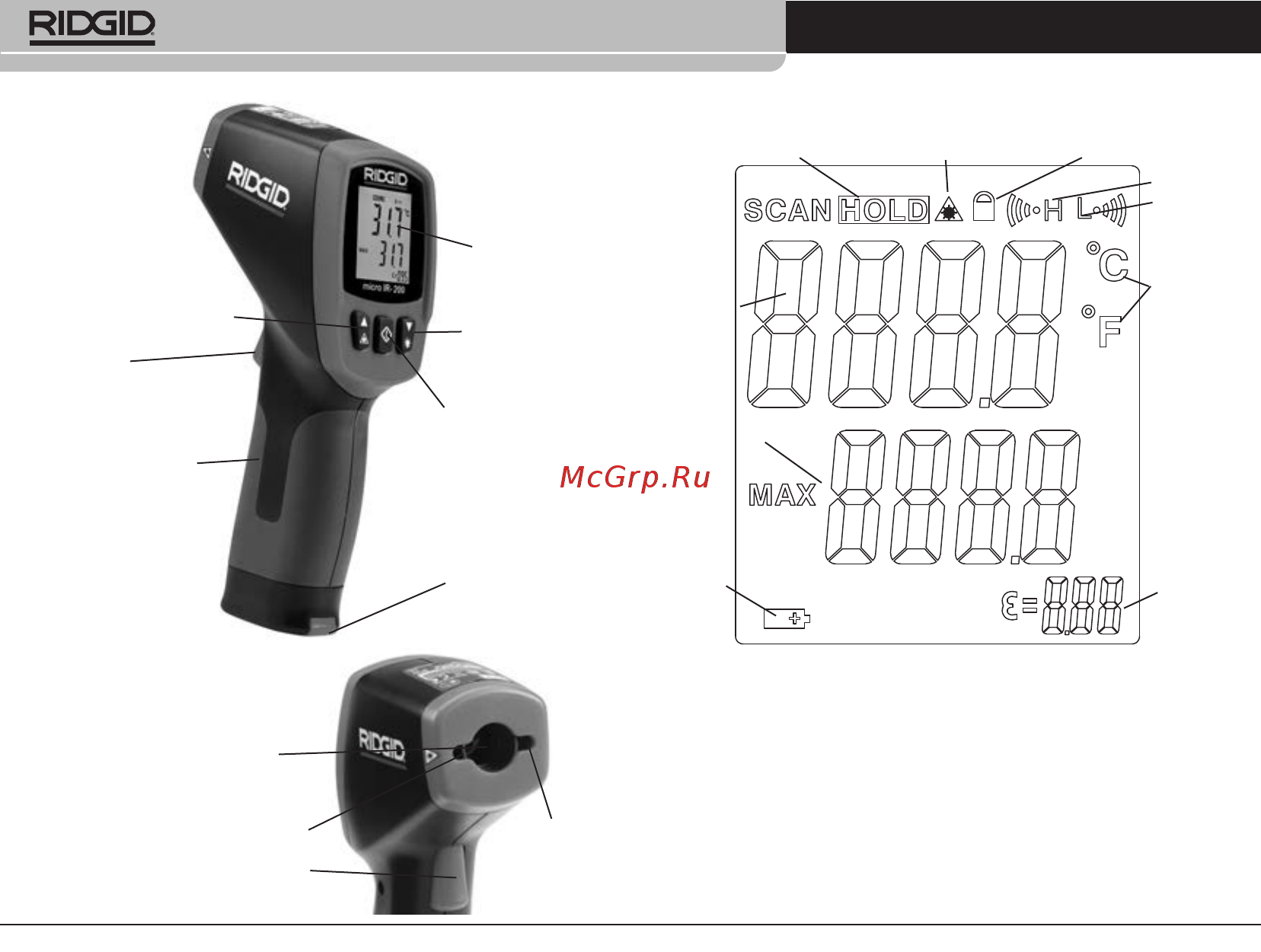 Ridgid IR-200 36798 [8/325] Lcd display icons