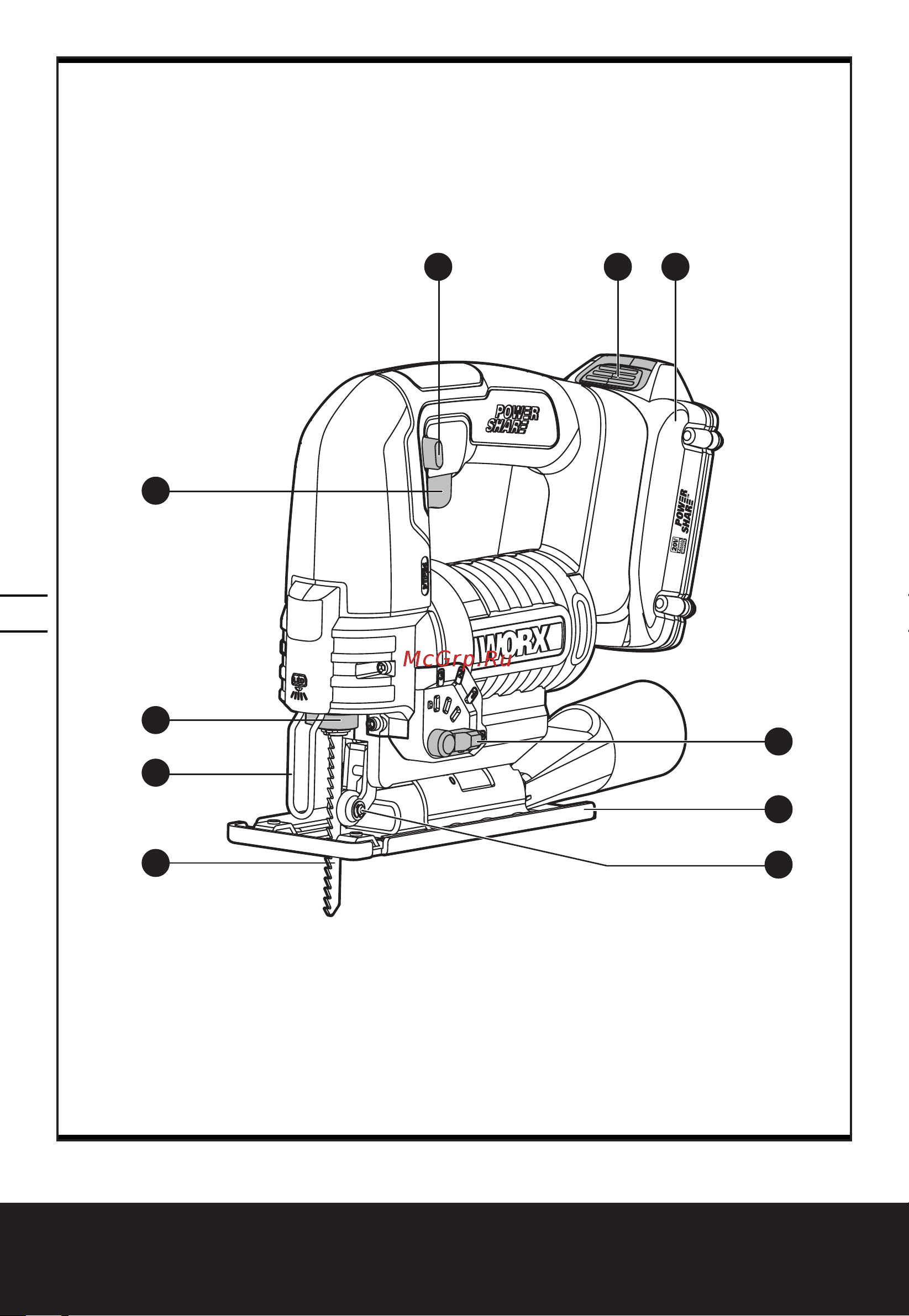 Worx WX543.9 без акк. и з.у [6/12] Cordless jigsaw