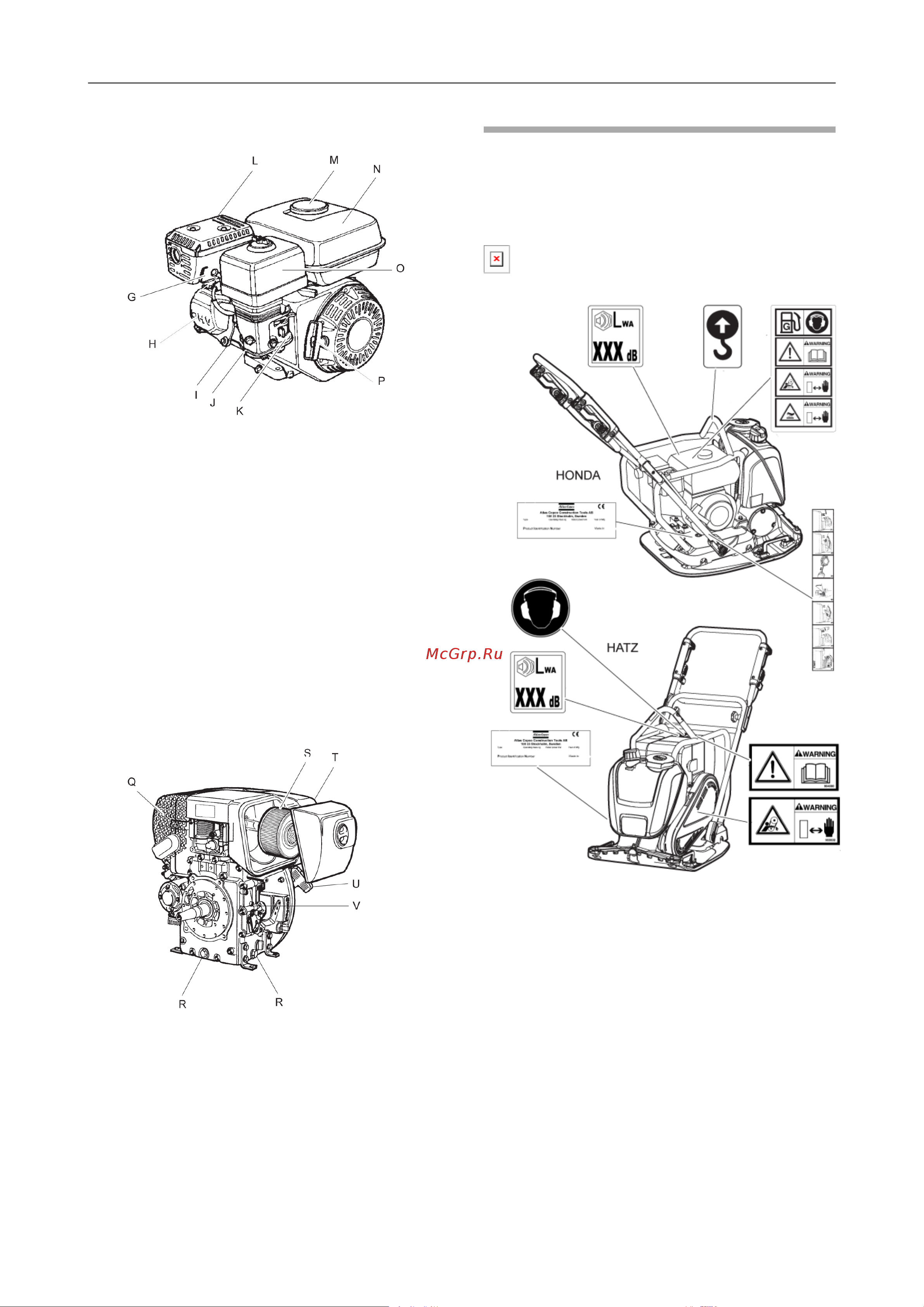 HUSQVARNA CONSTRUCTION LF 100 D LAT (9678968-01) [12/35] Наклейки и обозначения