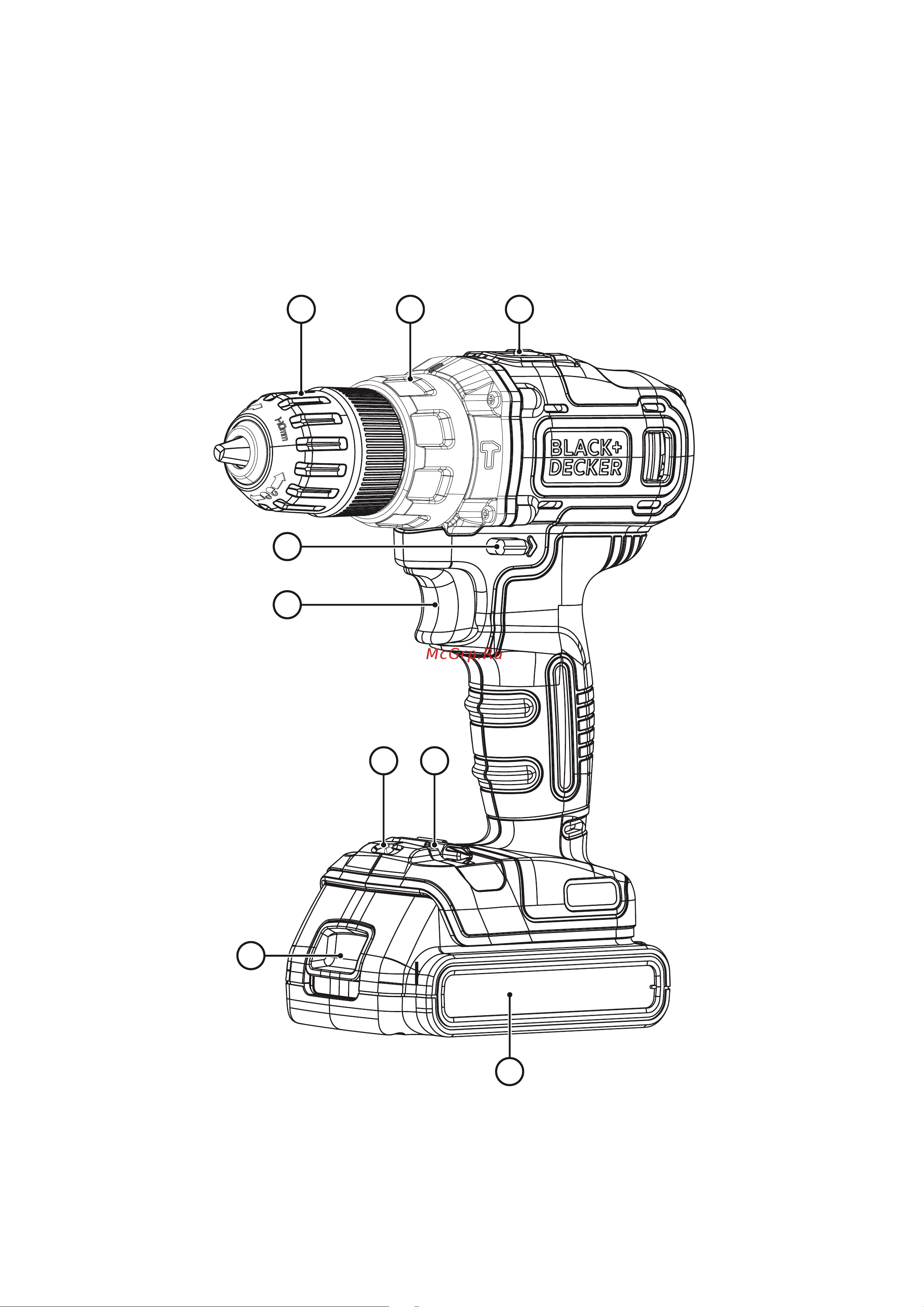 Black & Decker Дрель аккумуляторная BDCHD18KB-XK +Сумка BDST73821-RU Инструкция по эксплуатации онлайн [2/16] 505667