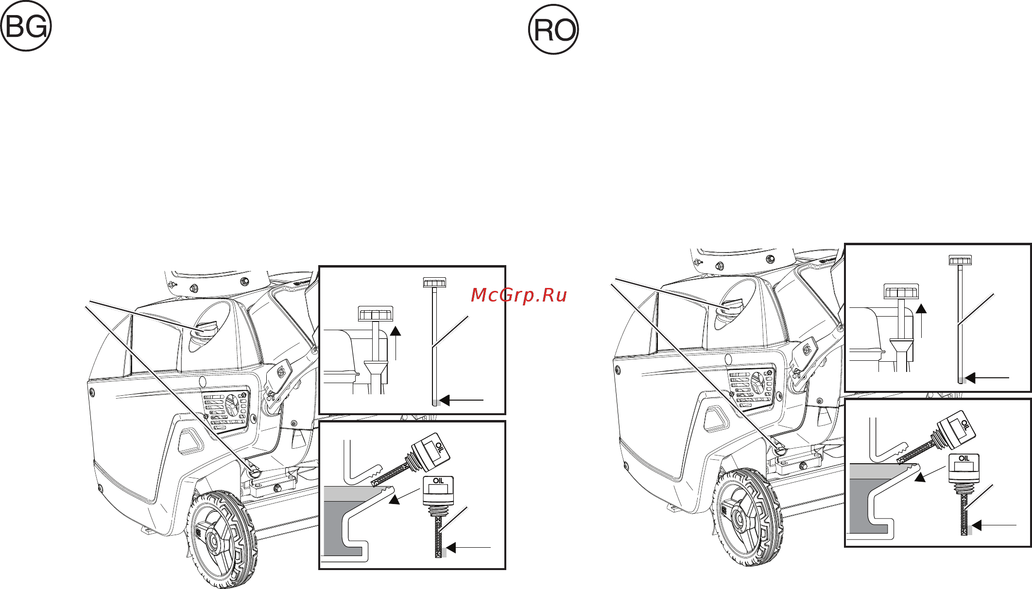 Husqvarna Снегоуборщик ST151 + Бензопила 120 Mark II [23/68] Veriﬁ carea nivelului uleiului de motor