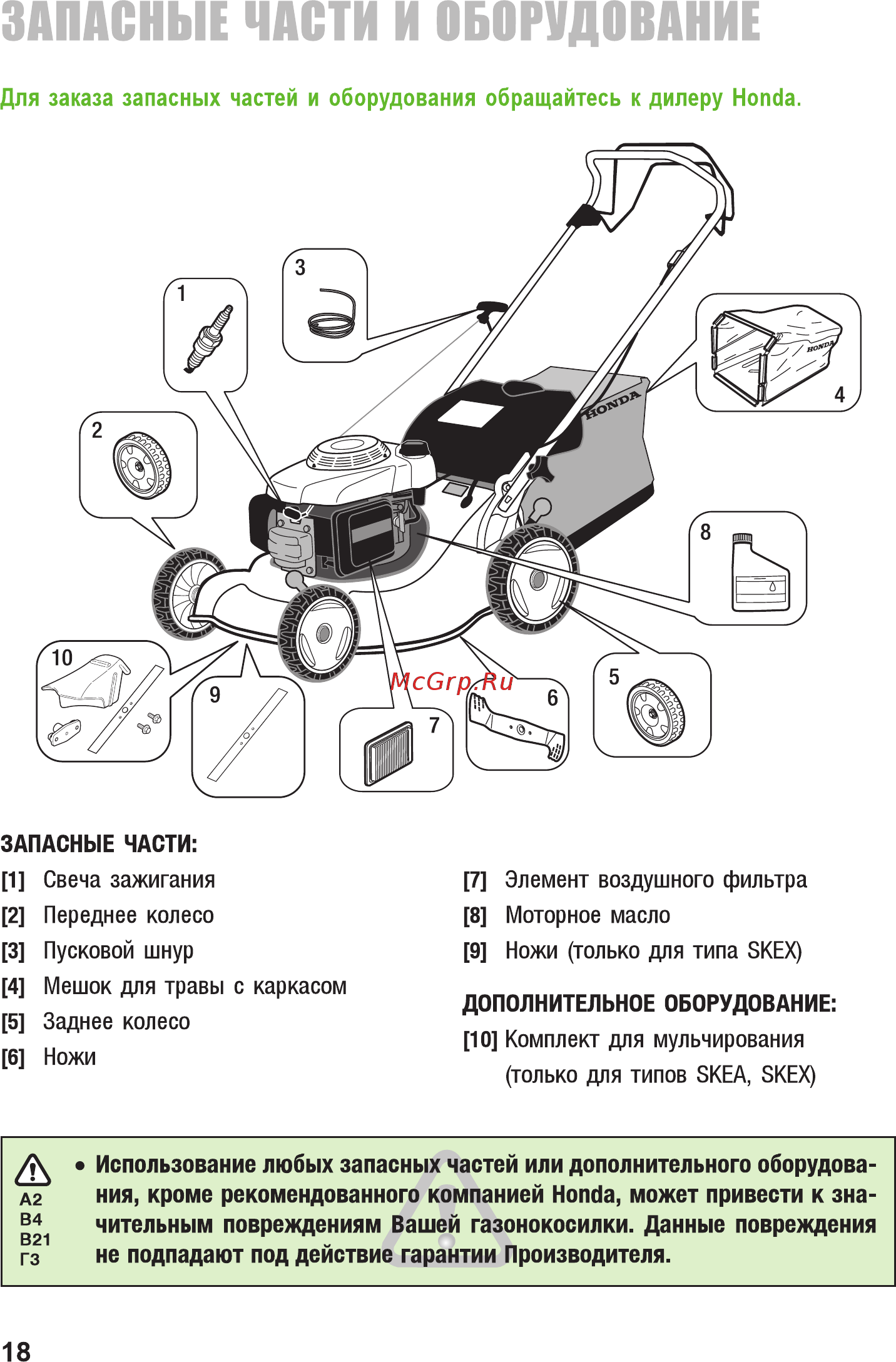 Honda HRG466CSKEH Инструкция по эксплуатации онлайн [20/24] 505790