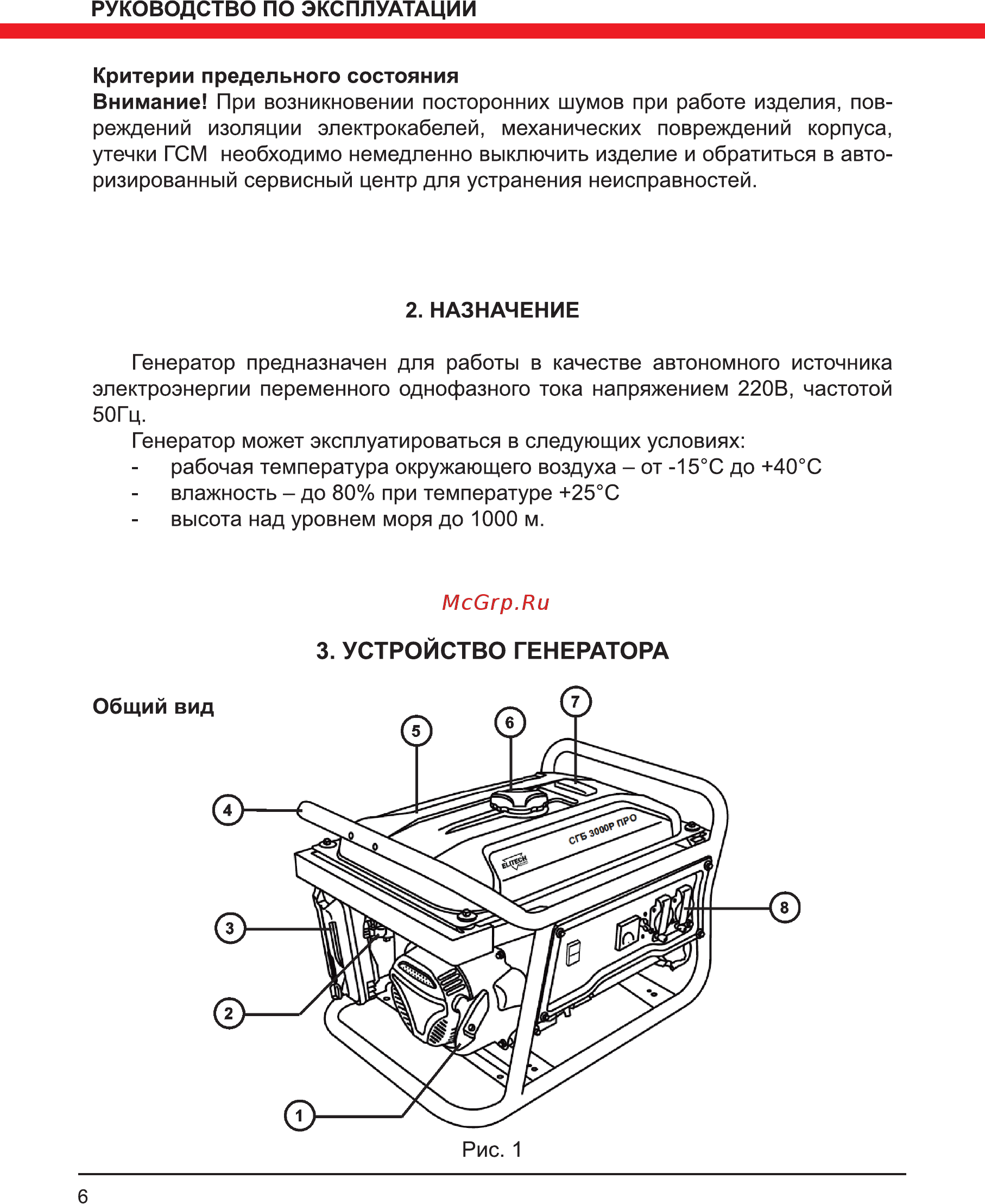 Elitech СГБ 3000Р ПРО [6/32] Устройство генератора