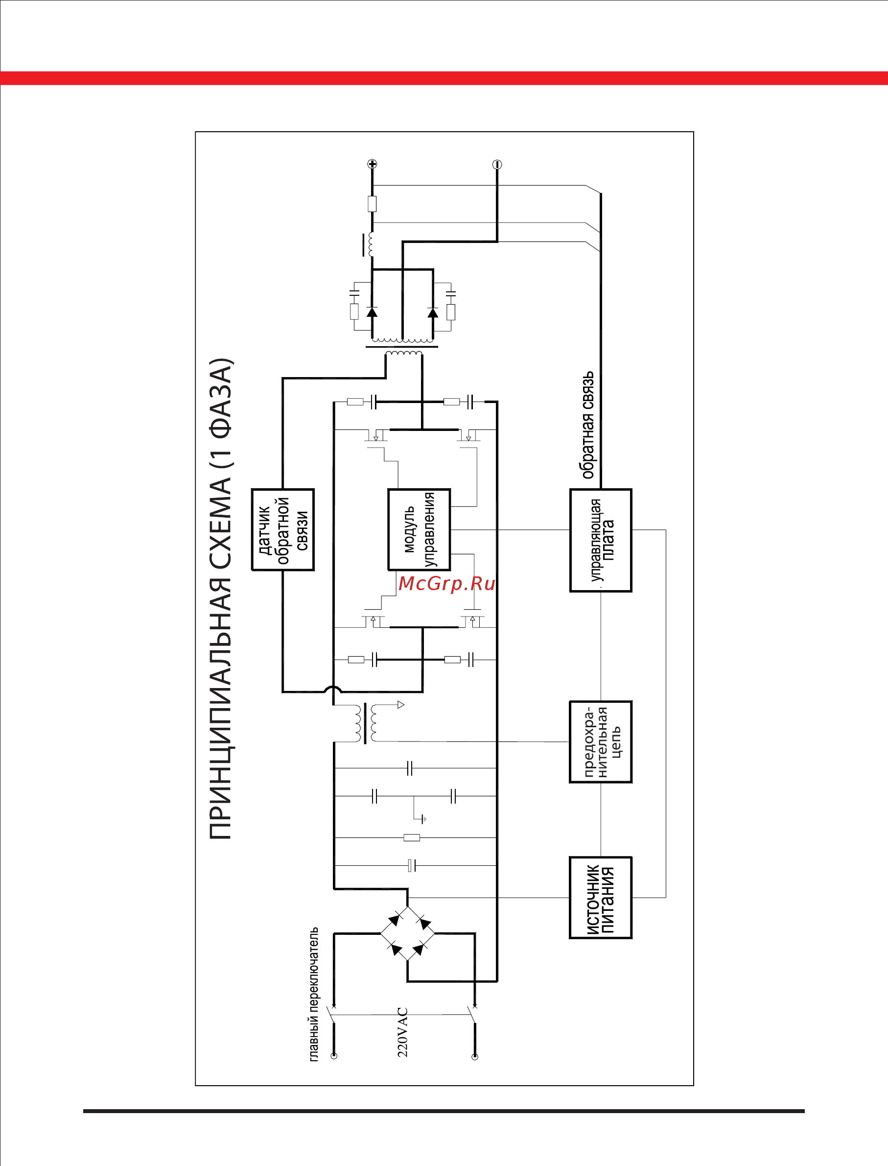 Elitech АИС 250Н (186731) [7/17] Принципиальная схема 1 фаза