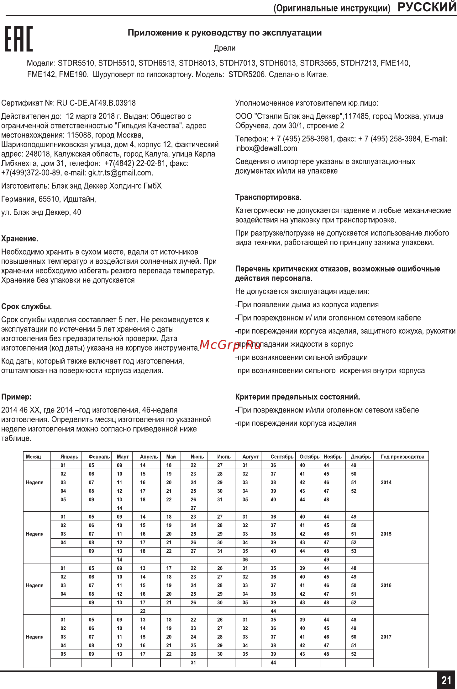 Stanley STDH8013C-RU [21/32] Ене