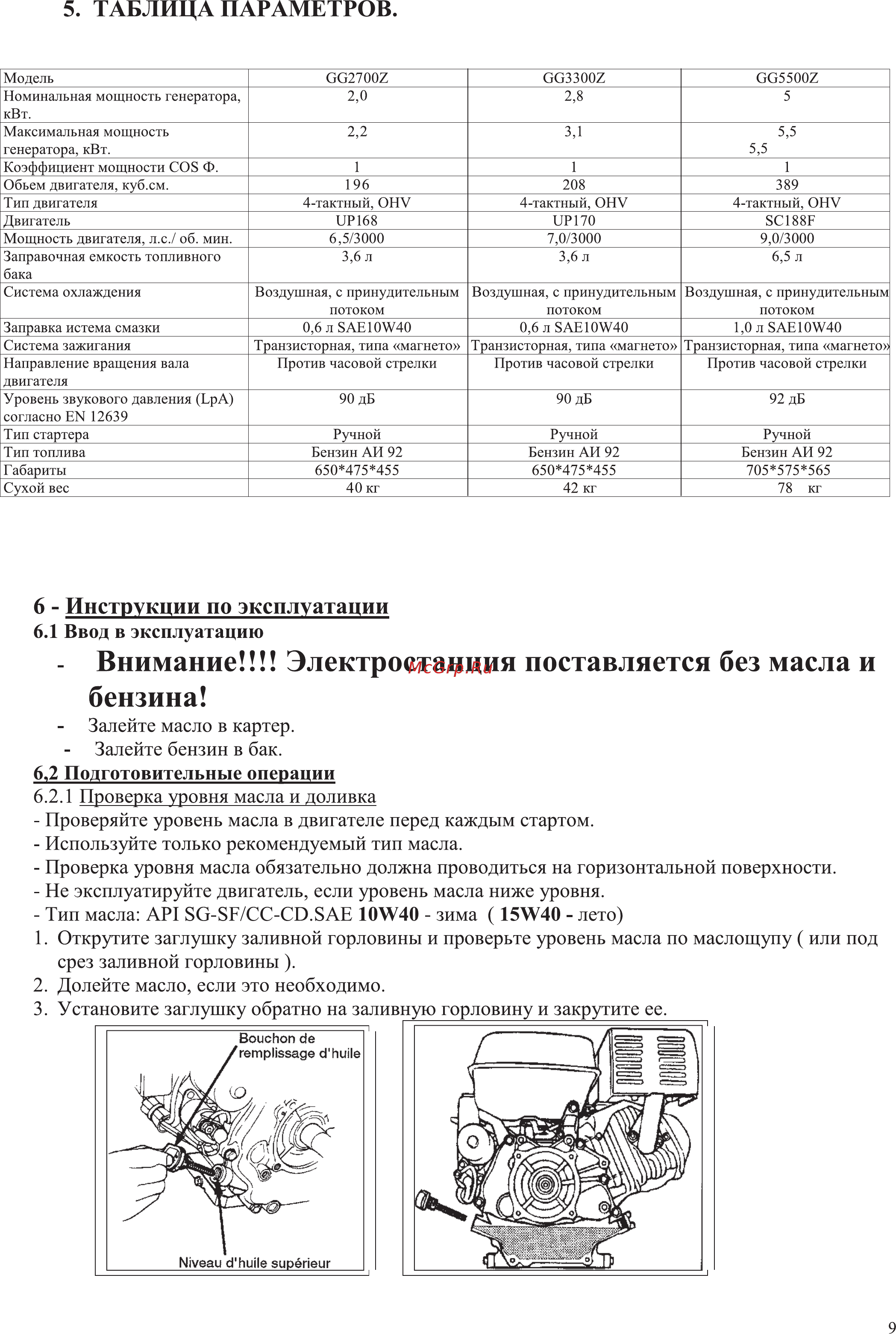 DDE GG2700Z [9/18] Бензина