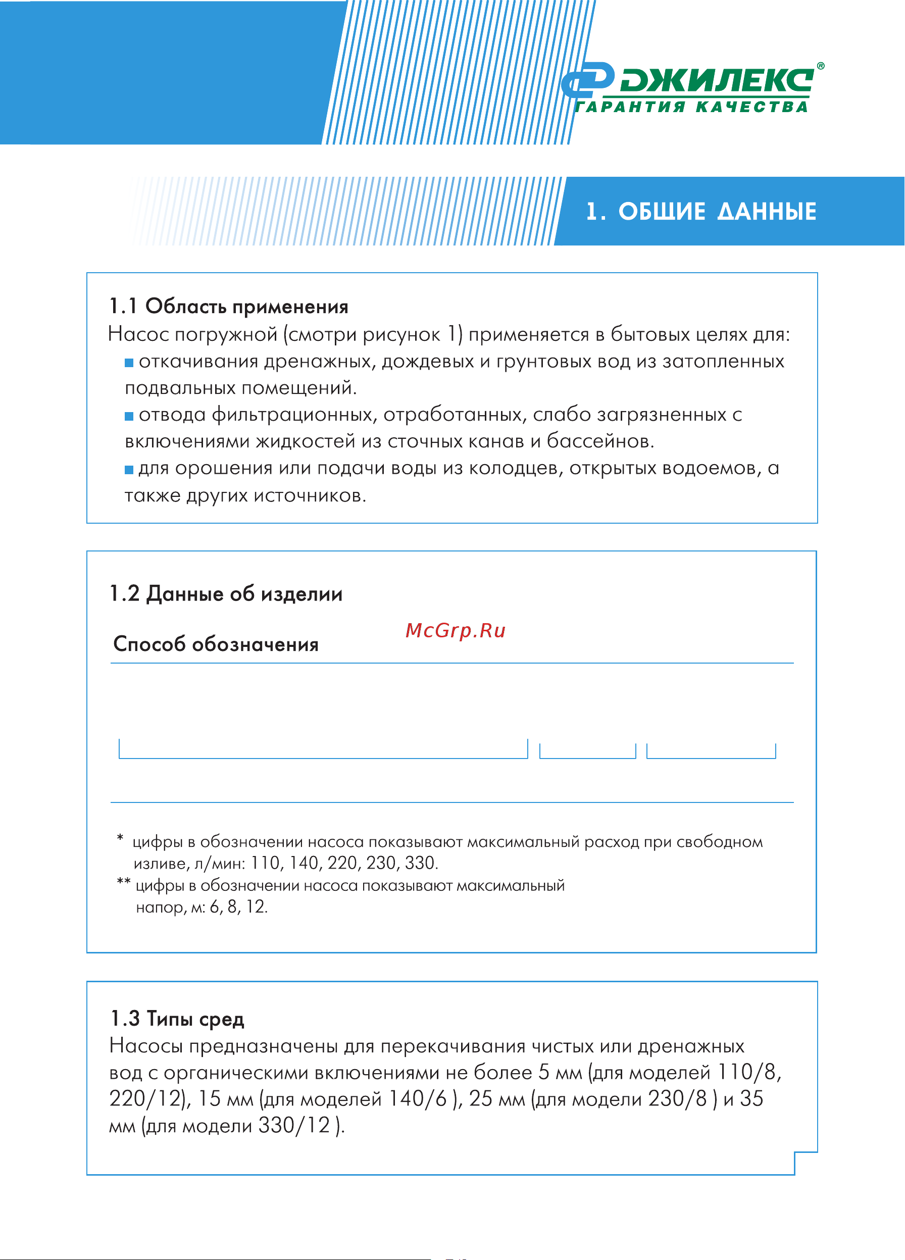 Джилекс 220/12 [3/20] Насос погружной 330 12