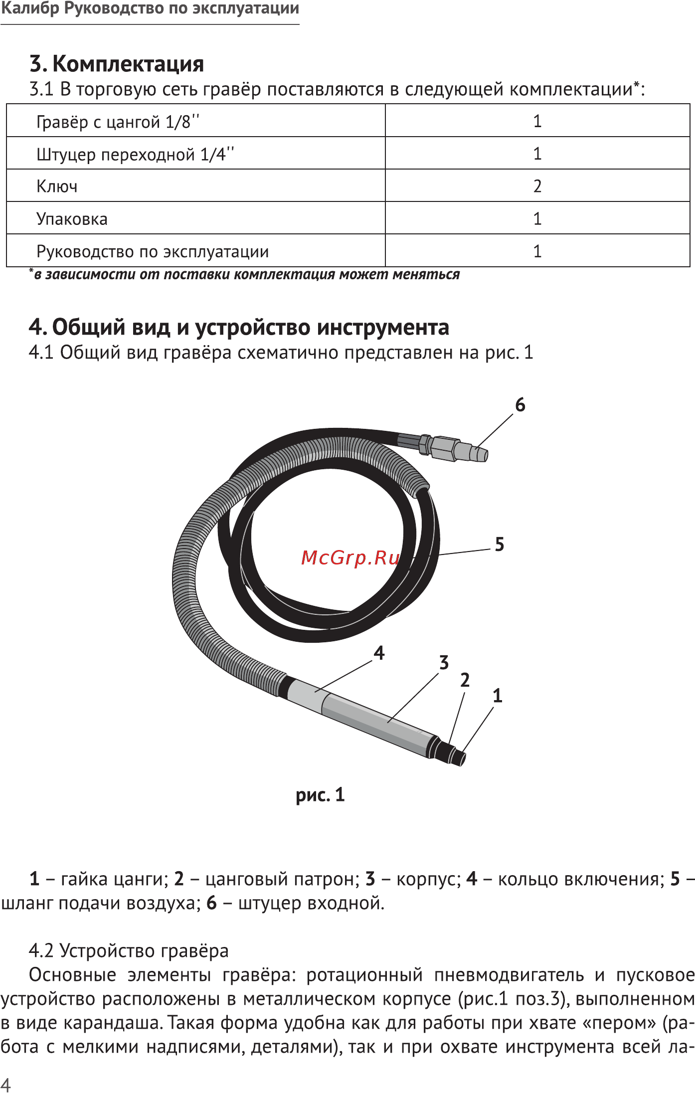 Калибр ПНГ-2/57ГВ [4/16] Комплектация