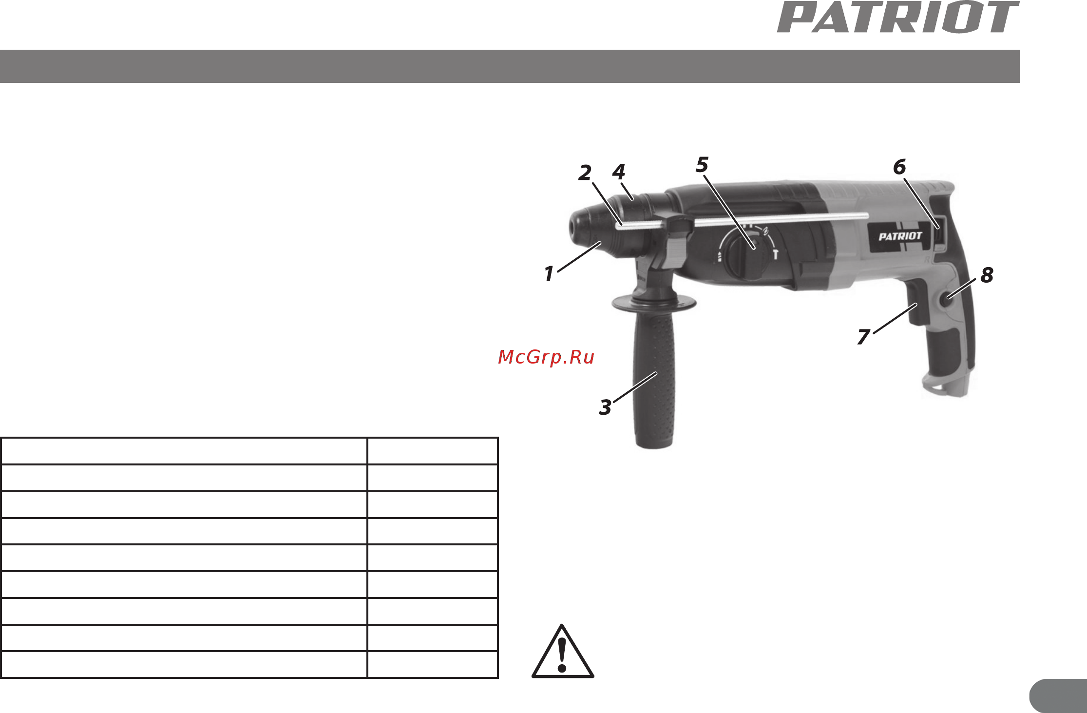 Patriot RH260 140301322 [4/13] Область применения и назначение внешний вид перфоратора