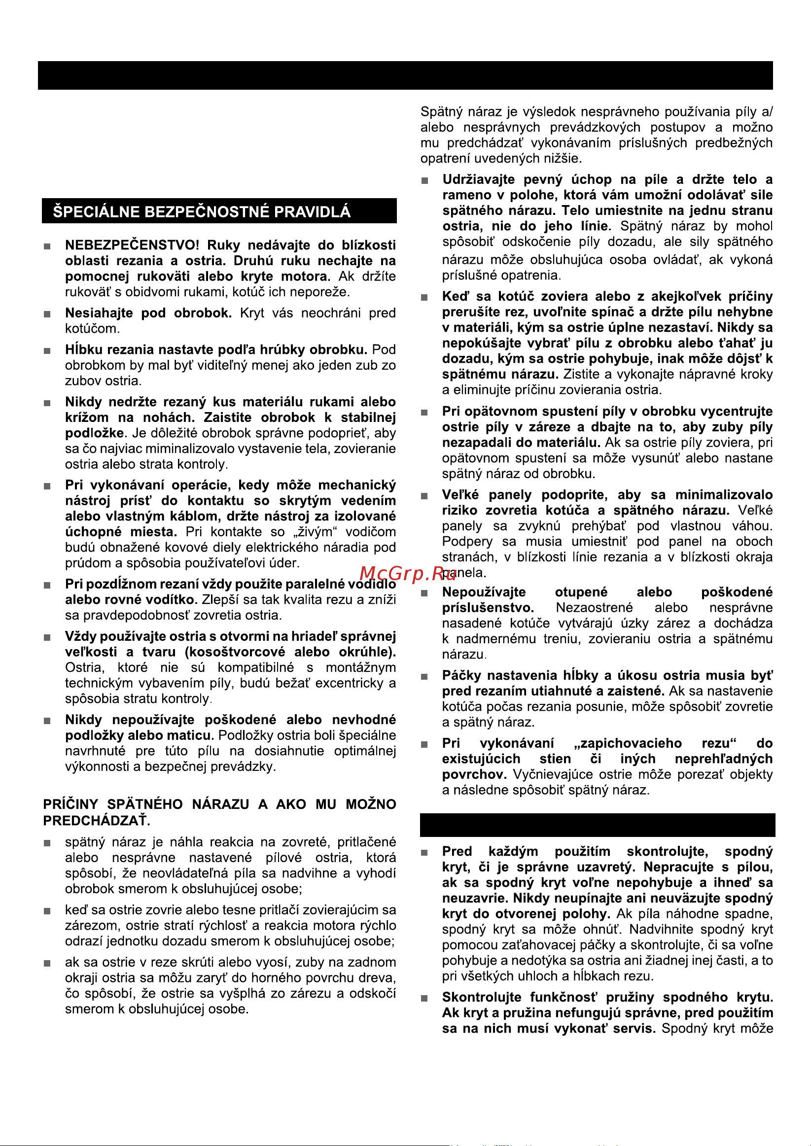 Greenworks G24CS (1500507) БЕЗ АККУМ и ЗУ [109/134] Slovenčina preklad z pôvodných inštrukcií