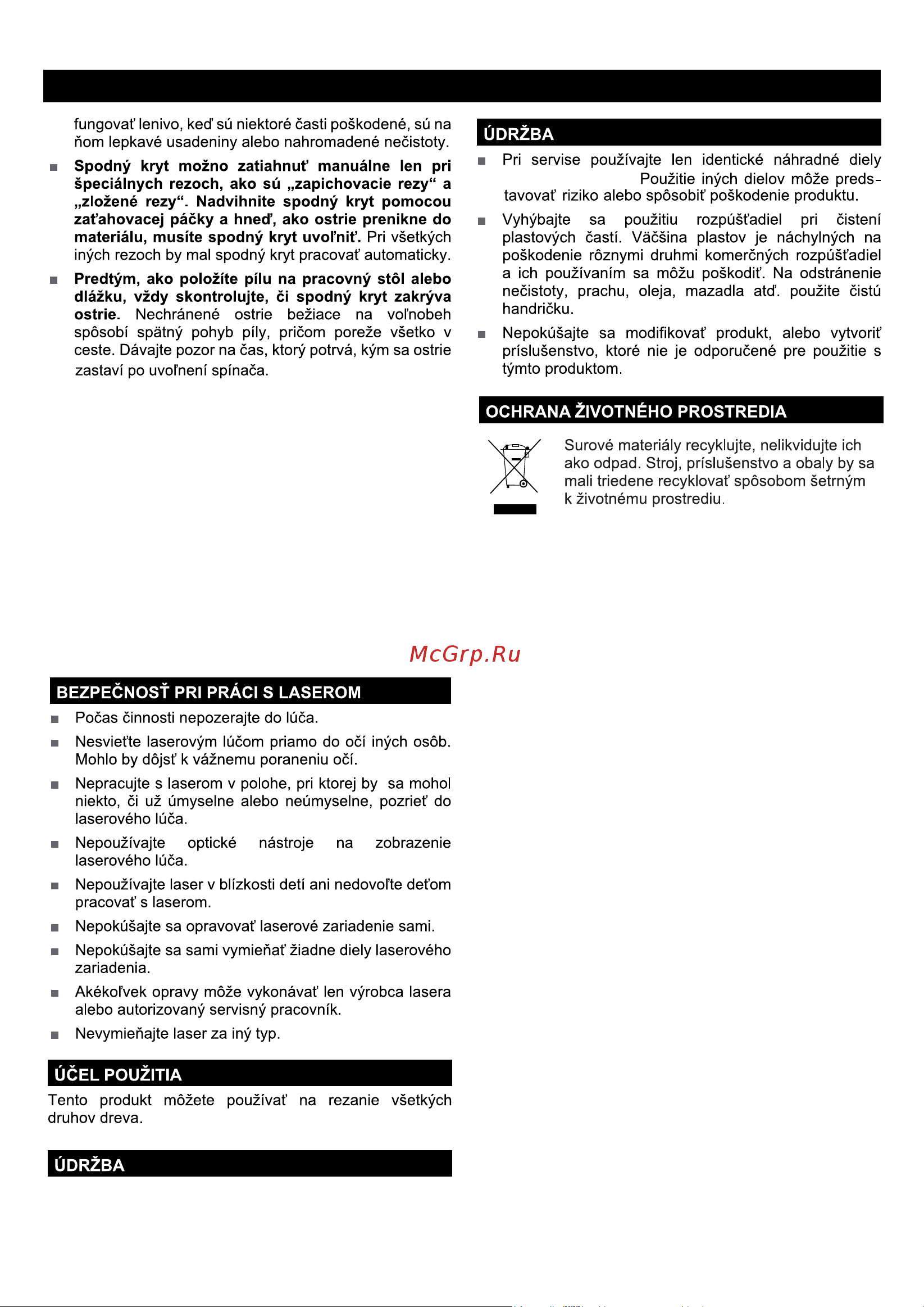 Greenworks G24CS 1500507 [110/134] Slovenčina preklad z pôvodných inštrukcií