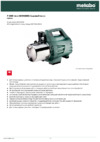 Metabo P 6000 Inox (600966000) Инструкция по эксплуатации