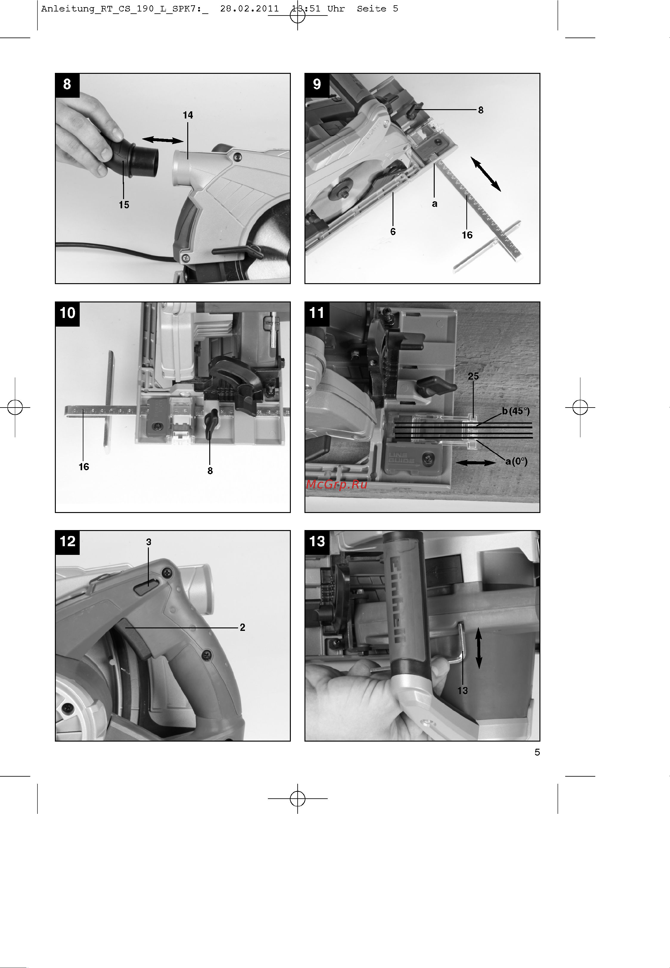 Einhell TE-CS 190 (4330970) Инструкция по эксплуатации онлайн [5/13] 661997