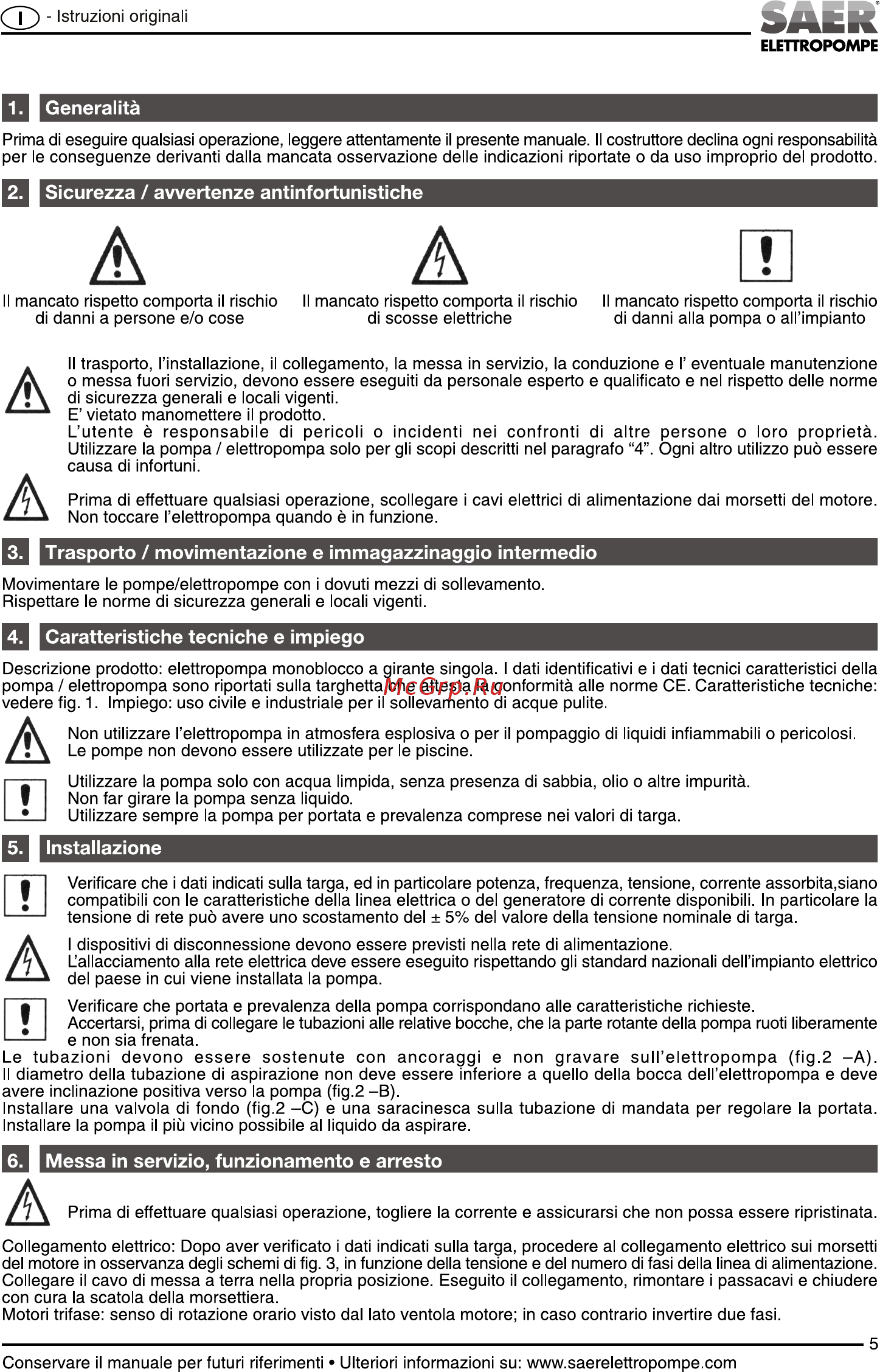 Saer BP 6B  400V [5/24] Trasporto movímentazione e mmagazzinaggio intermedio