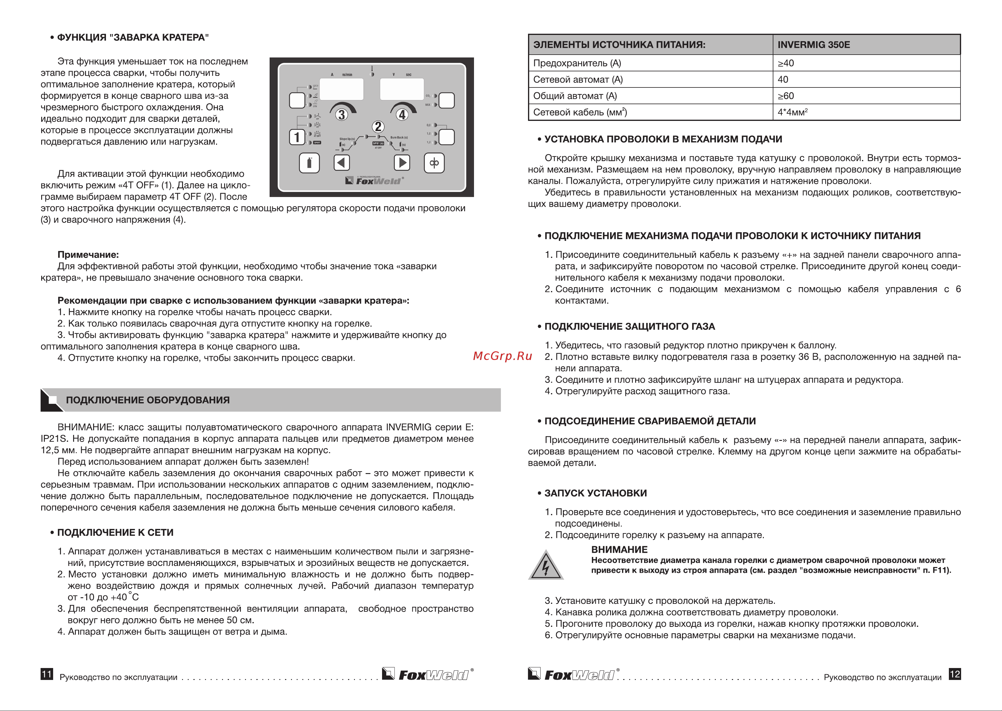 Foxweld INVERMIG 350E (5705) [7/11] Q гохшзш q гохшиш