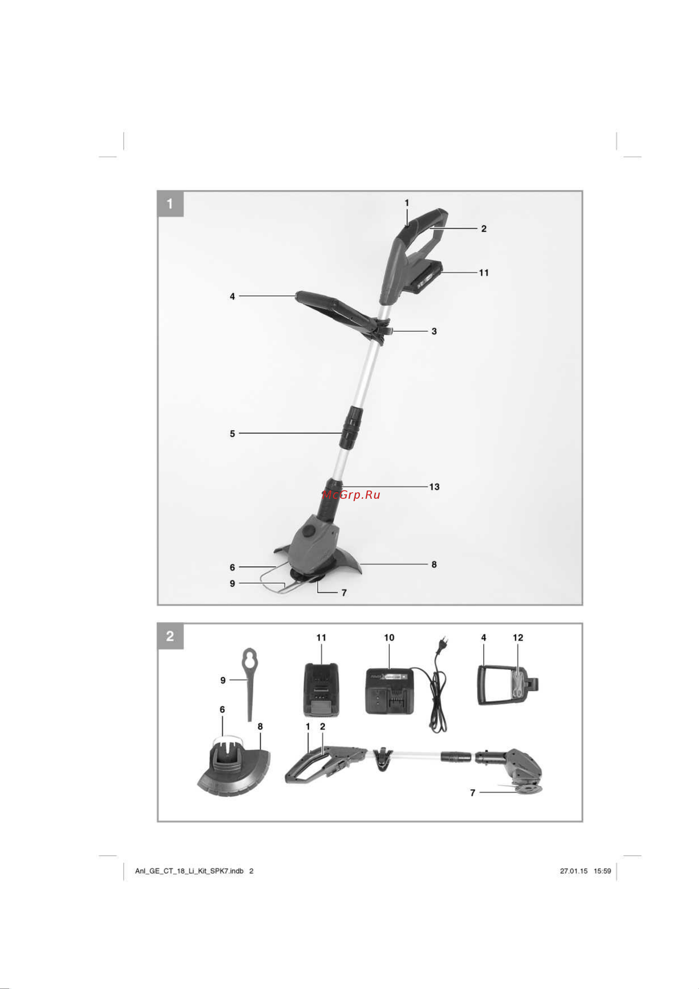 Einhell PXC GE-CT 18 Li-Solo (3411172) Инструкция по эксплуатации онлайн [2/16] 508119