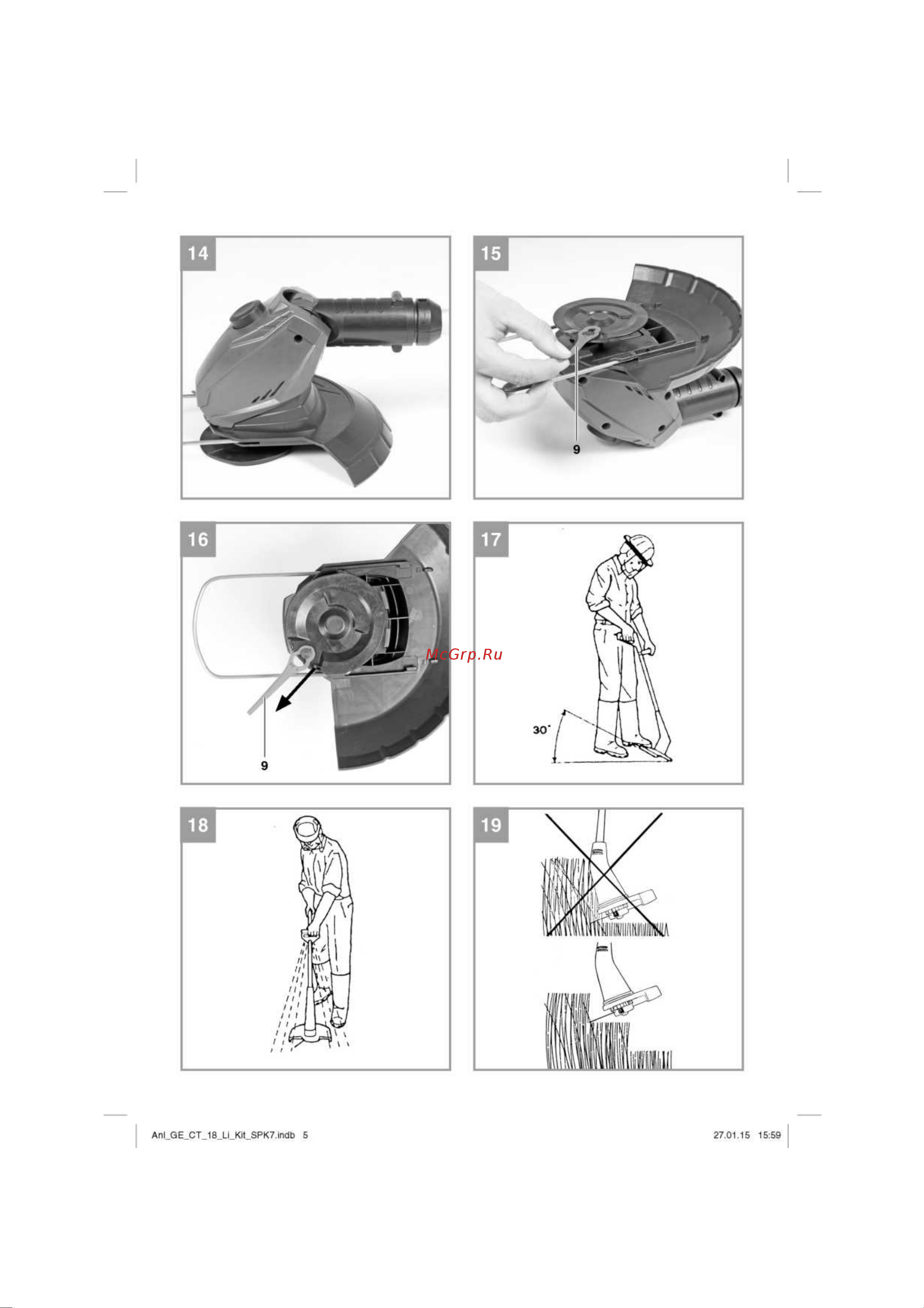Einhell PXC GE-CT 18 Li-Solo (3411172) Инструкция по эксплуатации онлайн [5/16] 508119