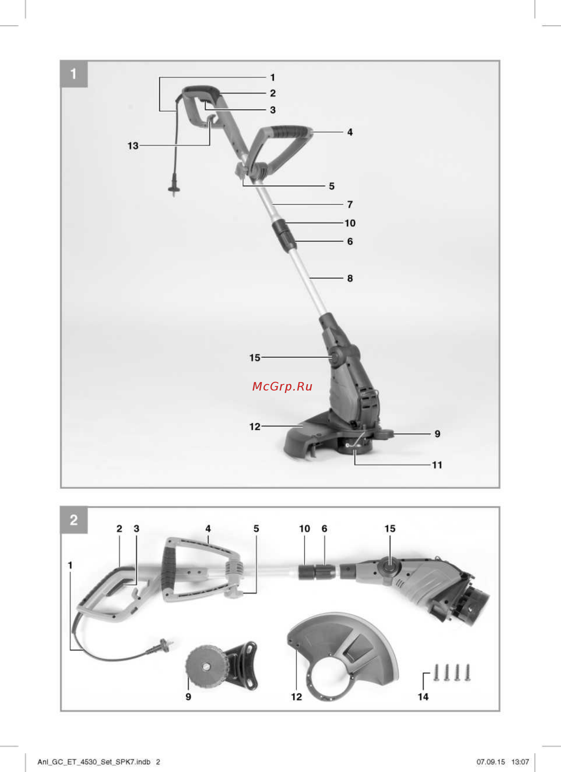 Einhell GC-ET 4530 Set (3402022) Инструкция по эксплуатации онлайн [2/13] 508126