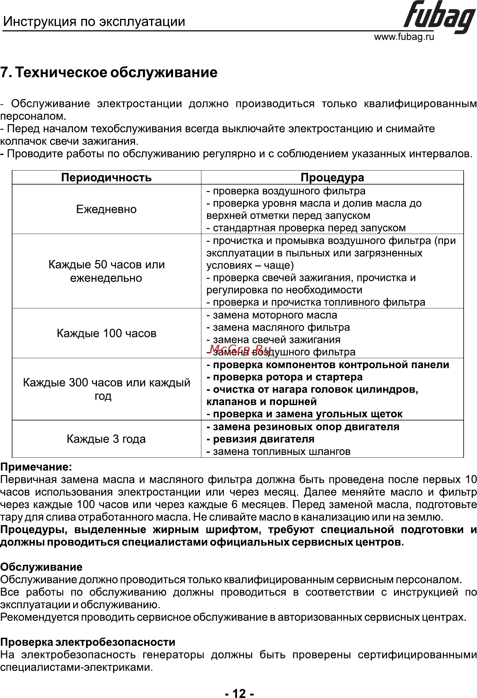 Fubag WCE 300 DC ES 220В 838989 [13/19] Страница 12