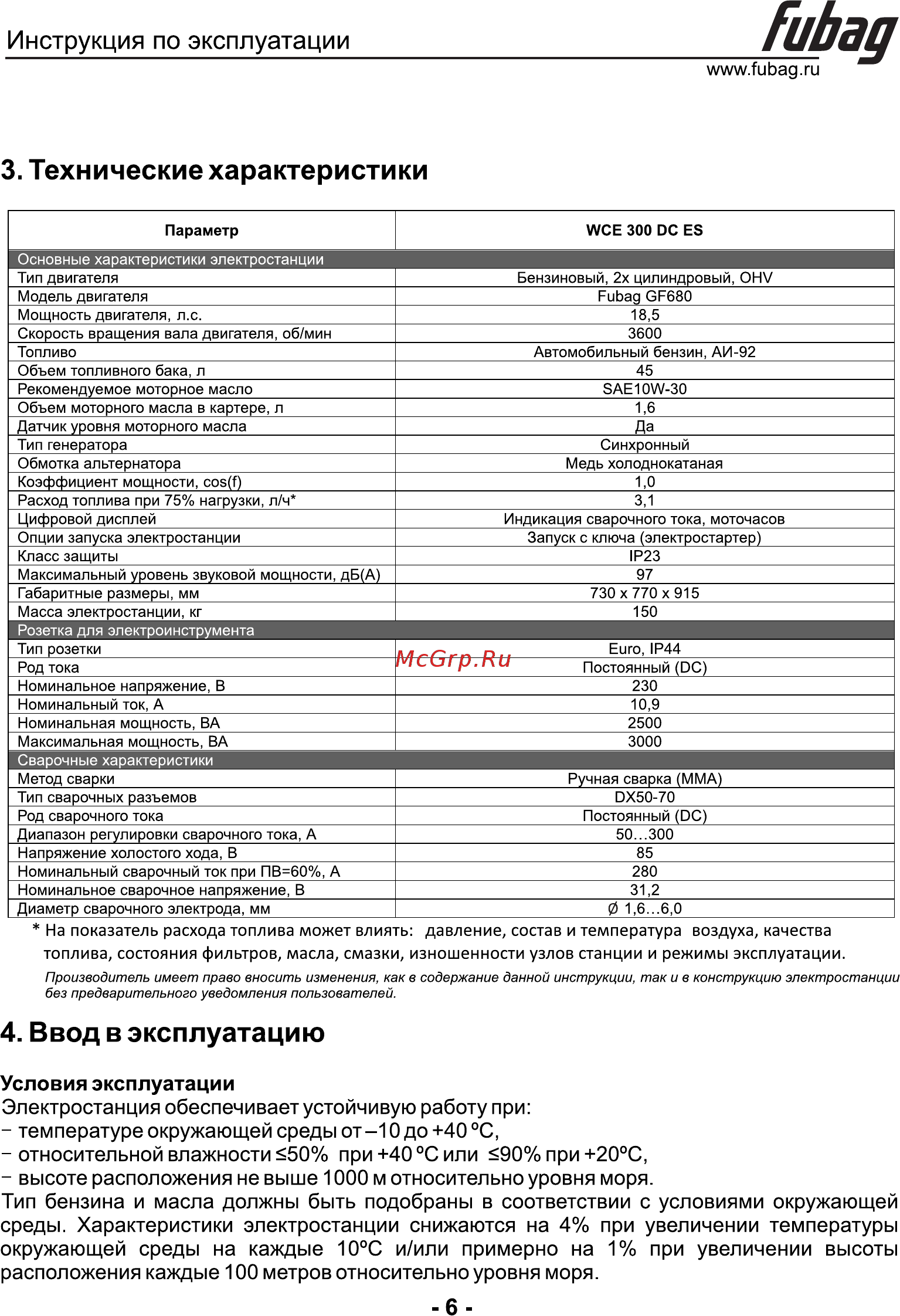 Fubag WCE 300 DC ES 220В 838989 [7/19] Страница 6
