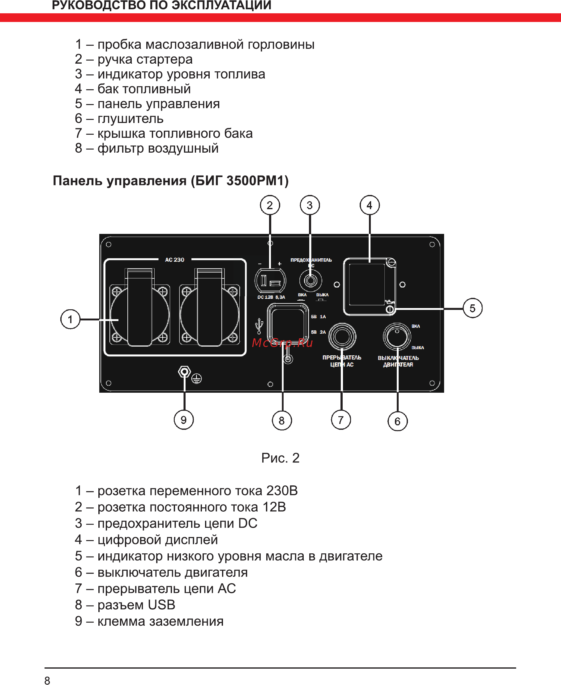 Elitech БИГ 7000ЕМК Инструкция по эксплуатации онлайн [8/32] 508439