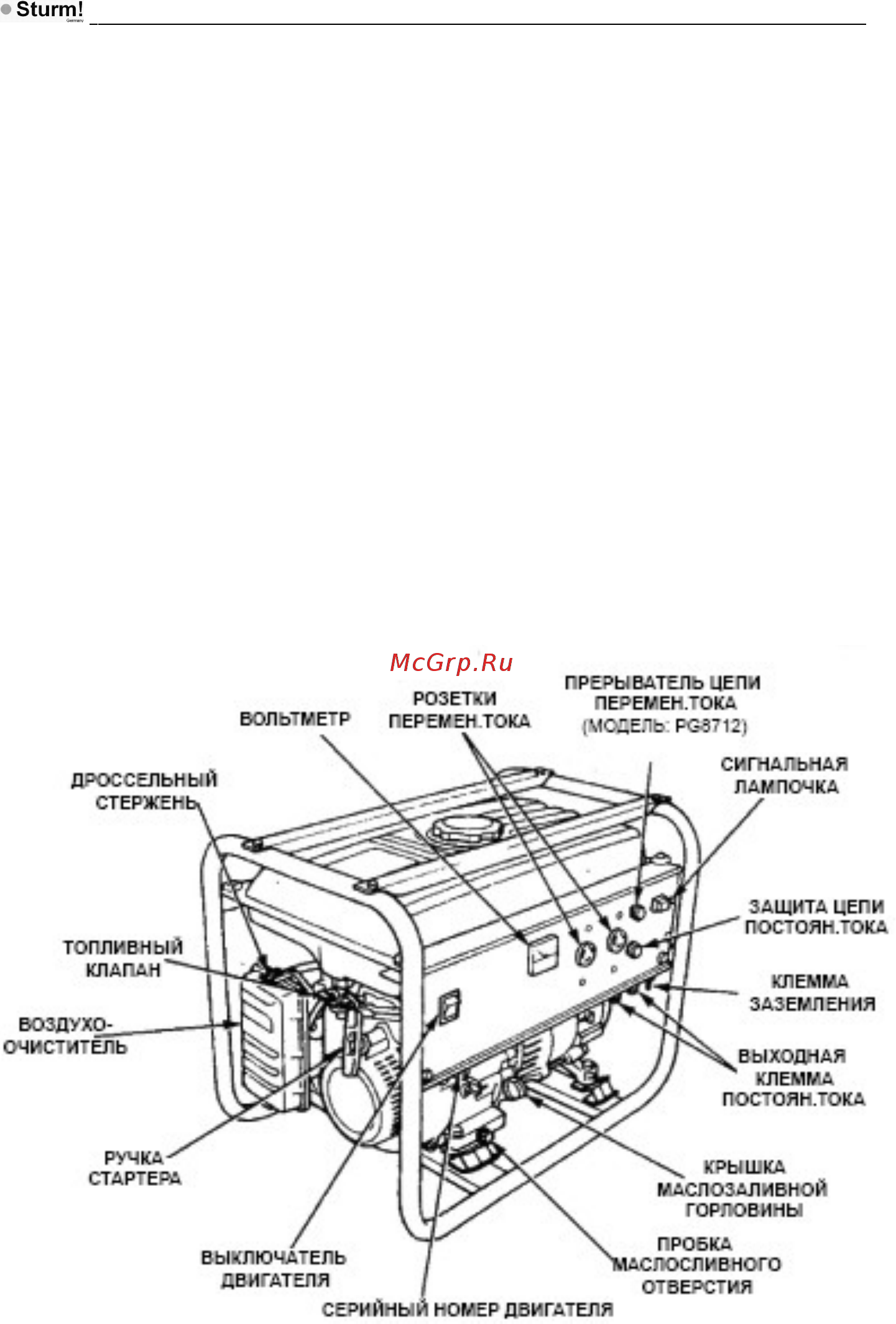 Sturm PG8770E Инструкция по эксплуатации онлайн [4/39] 508471