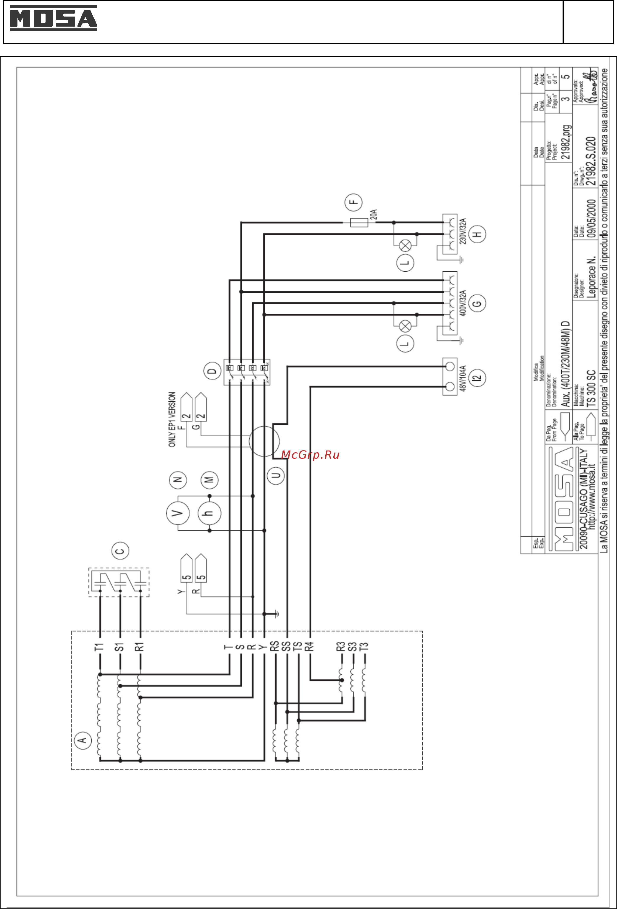 Mosa TS 300 KSX/EL [45/65] Электрическая схема ts 300 ksx