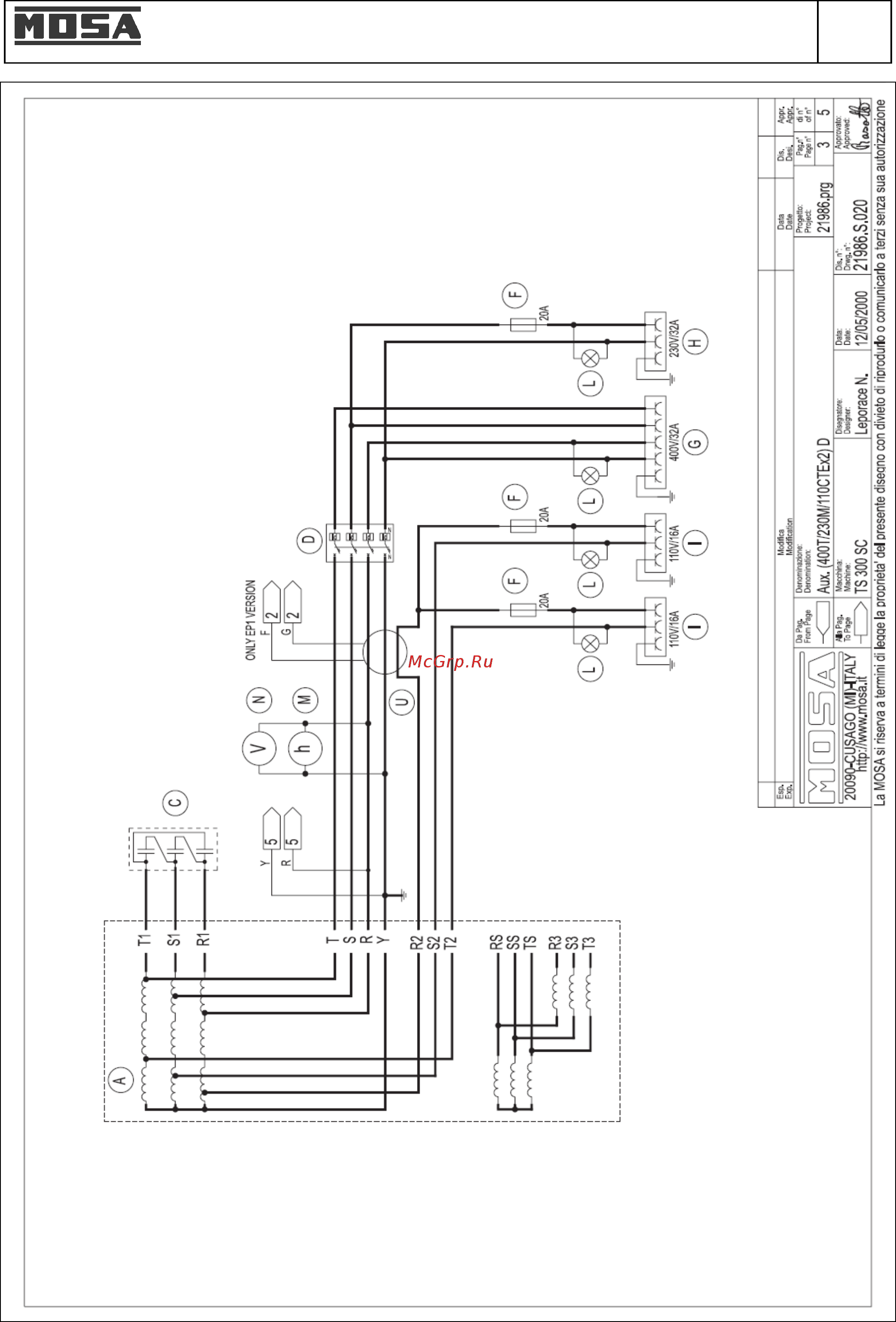 Mosa TS 300 KSX/EL [46/65] Электрическая схема ts 300 ksx