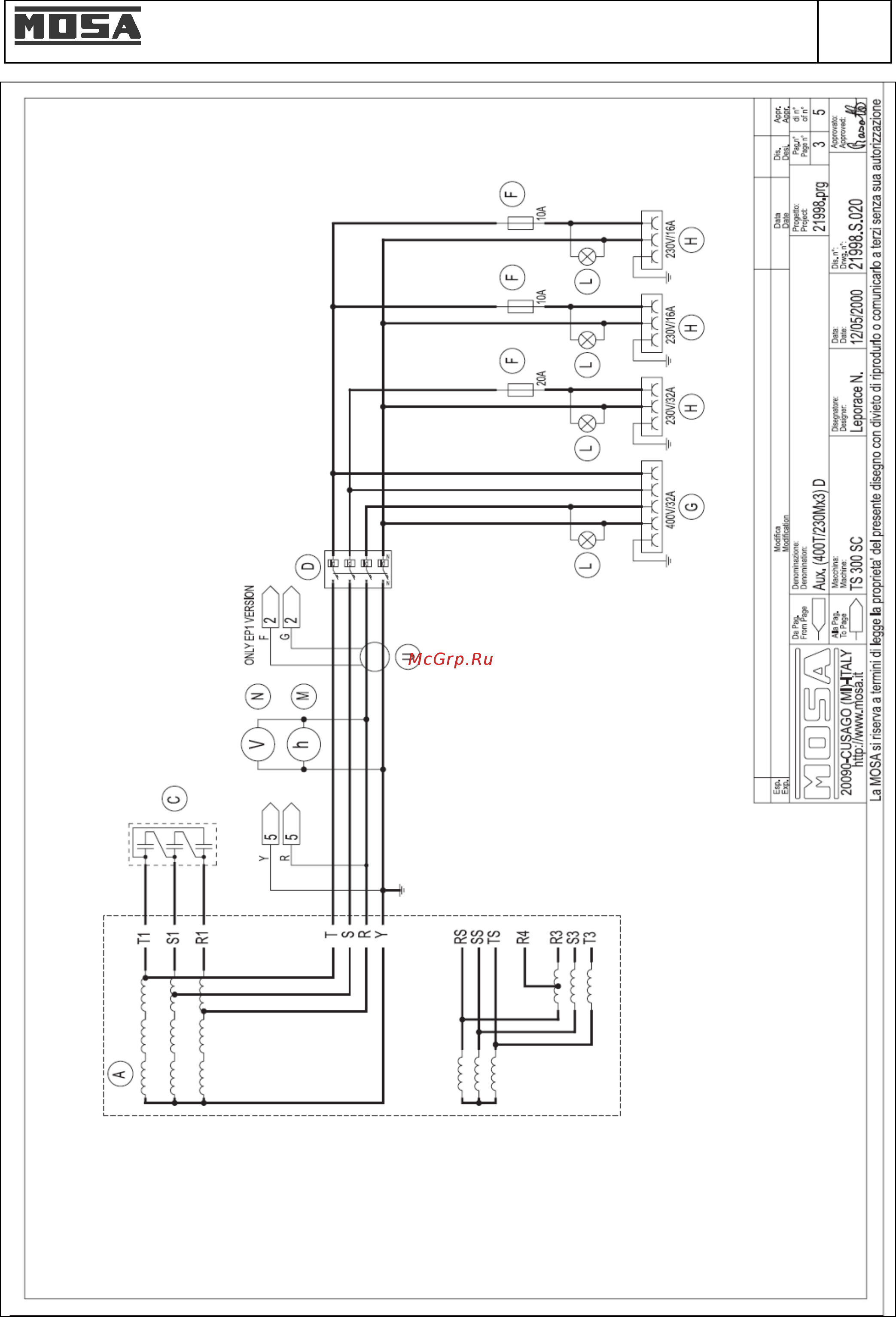 Mosa TS 300 KSX/EL 411041 [47/65] Электрическая схема ts 300 ksx