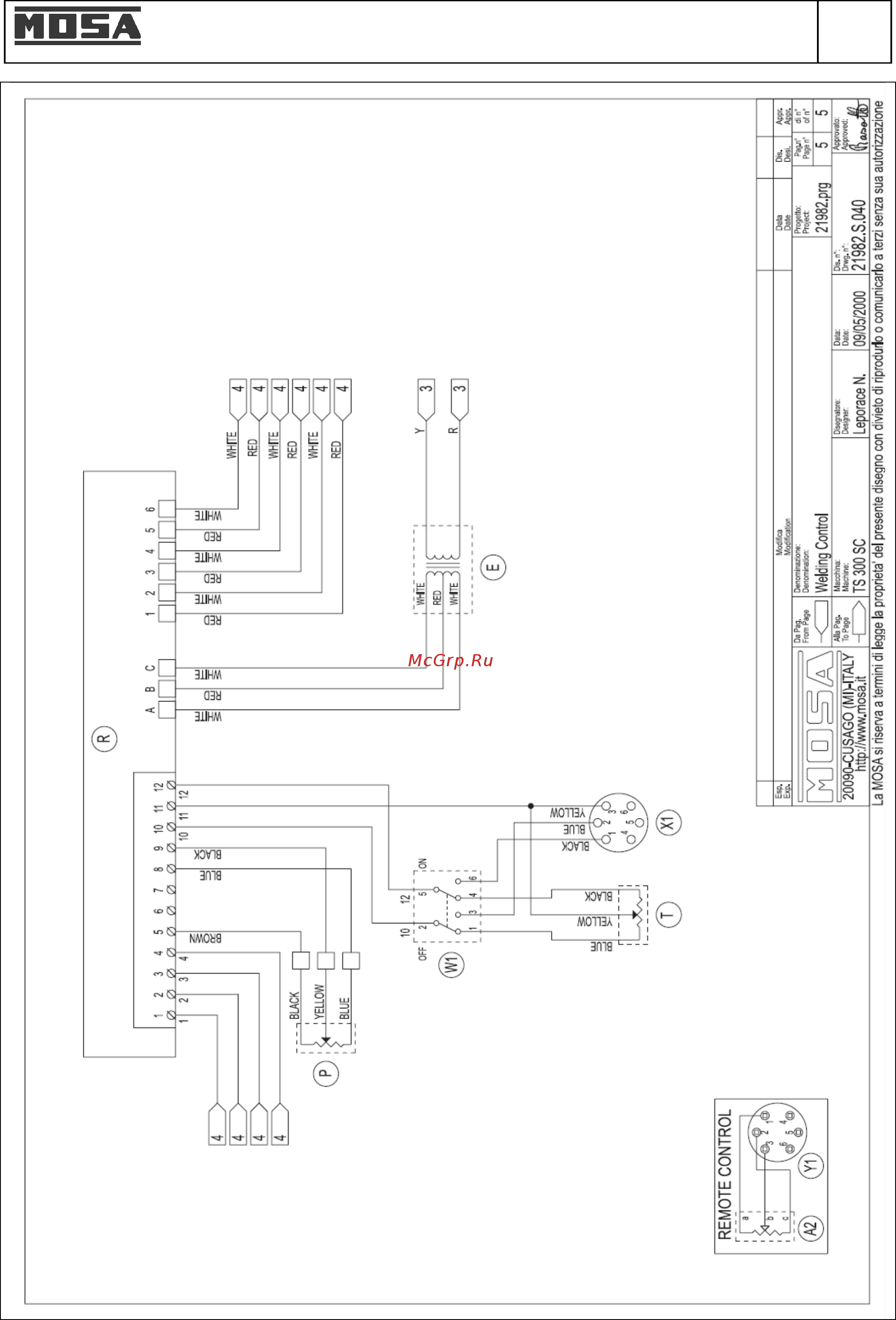 Mosa TS 300 KSX/EL [49/65] Электрическая схема ts 300 ksx