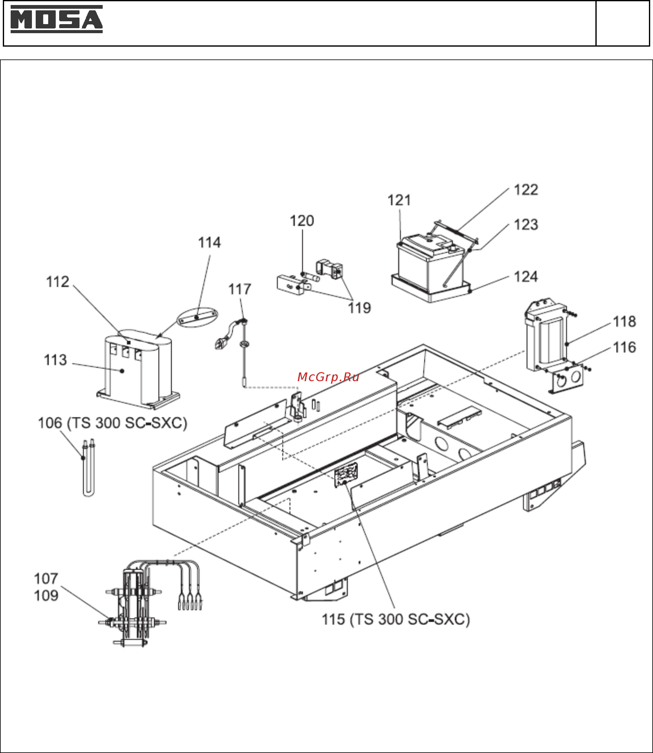 Mosa TS 300 KSX/EL [55/65] Запасные части ts 300 ksx