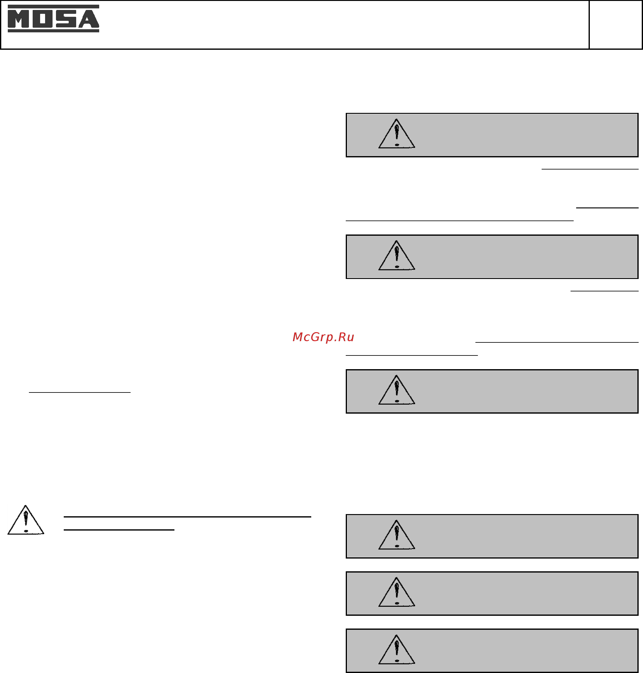 Mosa TS 300 KSX/EL 411041 [7/65] Осторожно
