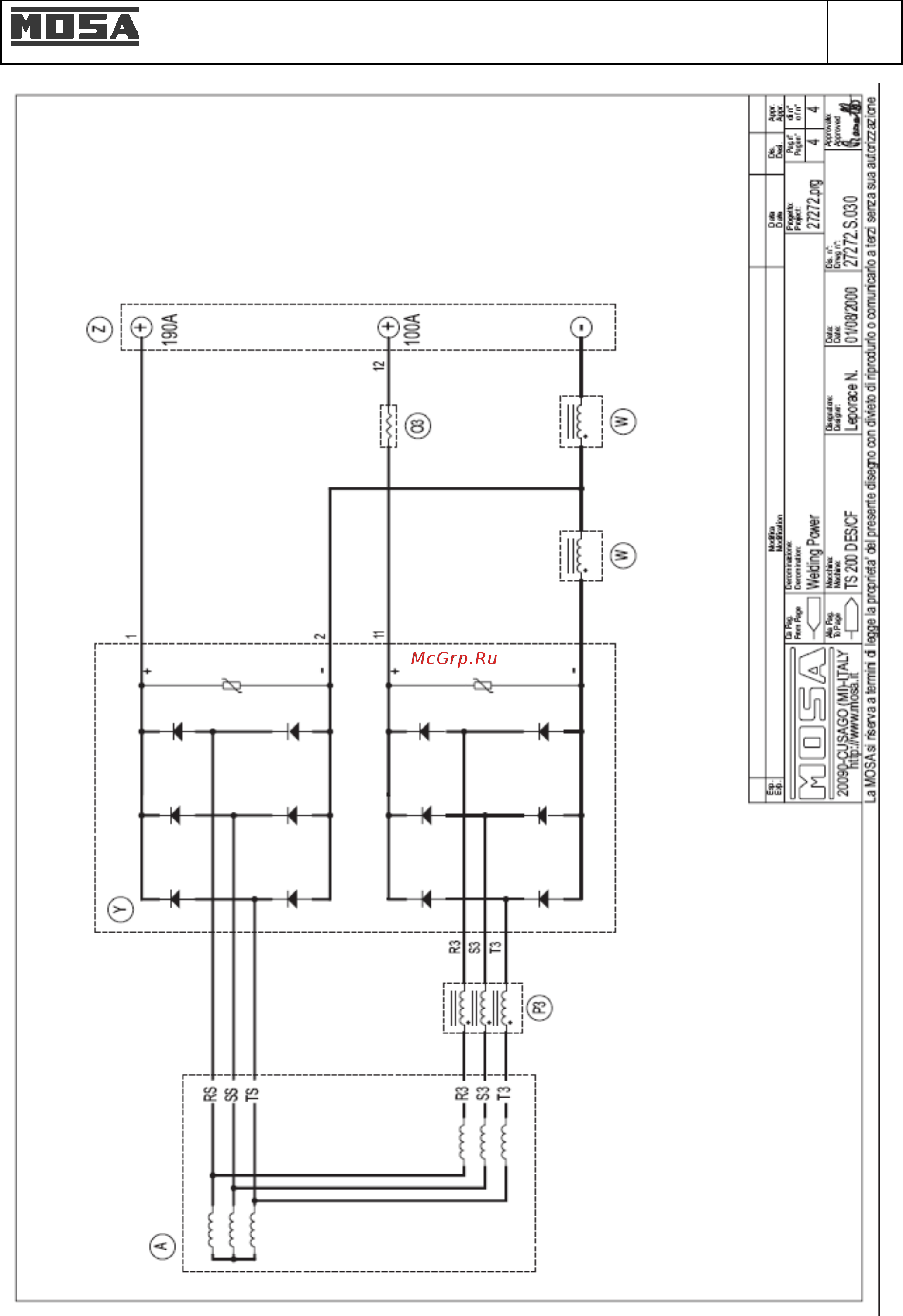 Mosa TS 200 DES/CF [34/42] Электрическая схема ts 200 ds des cf