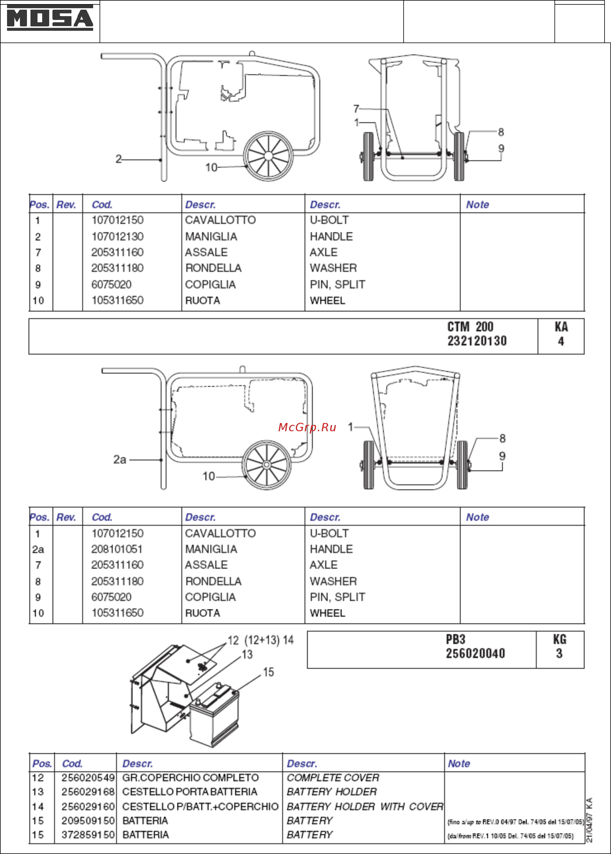 Mosa TS 200 DES/CF 17149 [40/42] Запасные части ctm 6 2