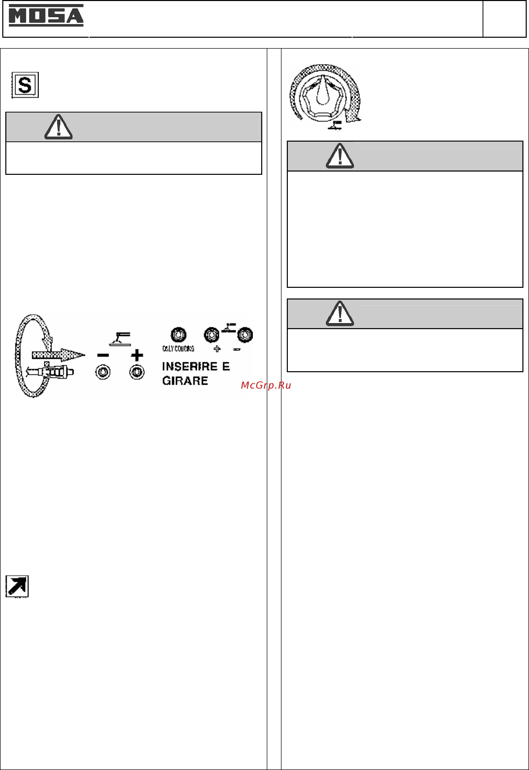 Mosa TS 250 KD/EL 411040 [26/63] Внимание