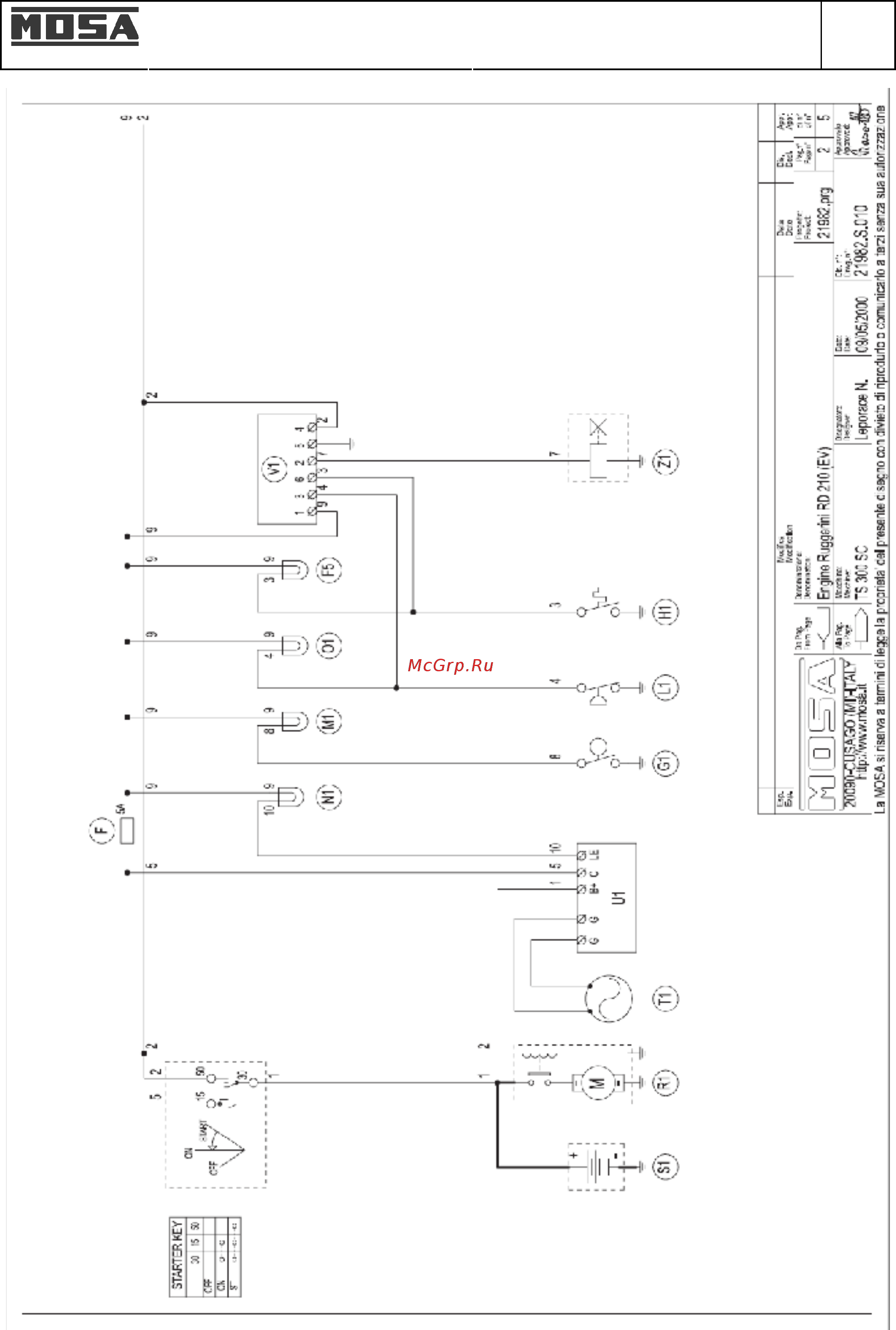 Mosa TS 250 KD/EL 411040 [42/63] Электрическая схема ts 250 300 sc sxc