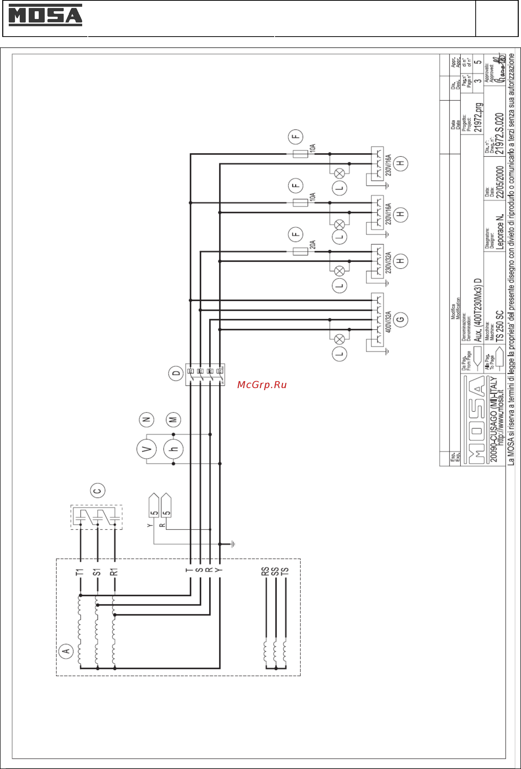 Mosa TS 250 KD/EL [44/63] Электрическая схема ts 250 sc sxc el m