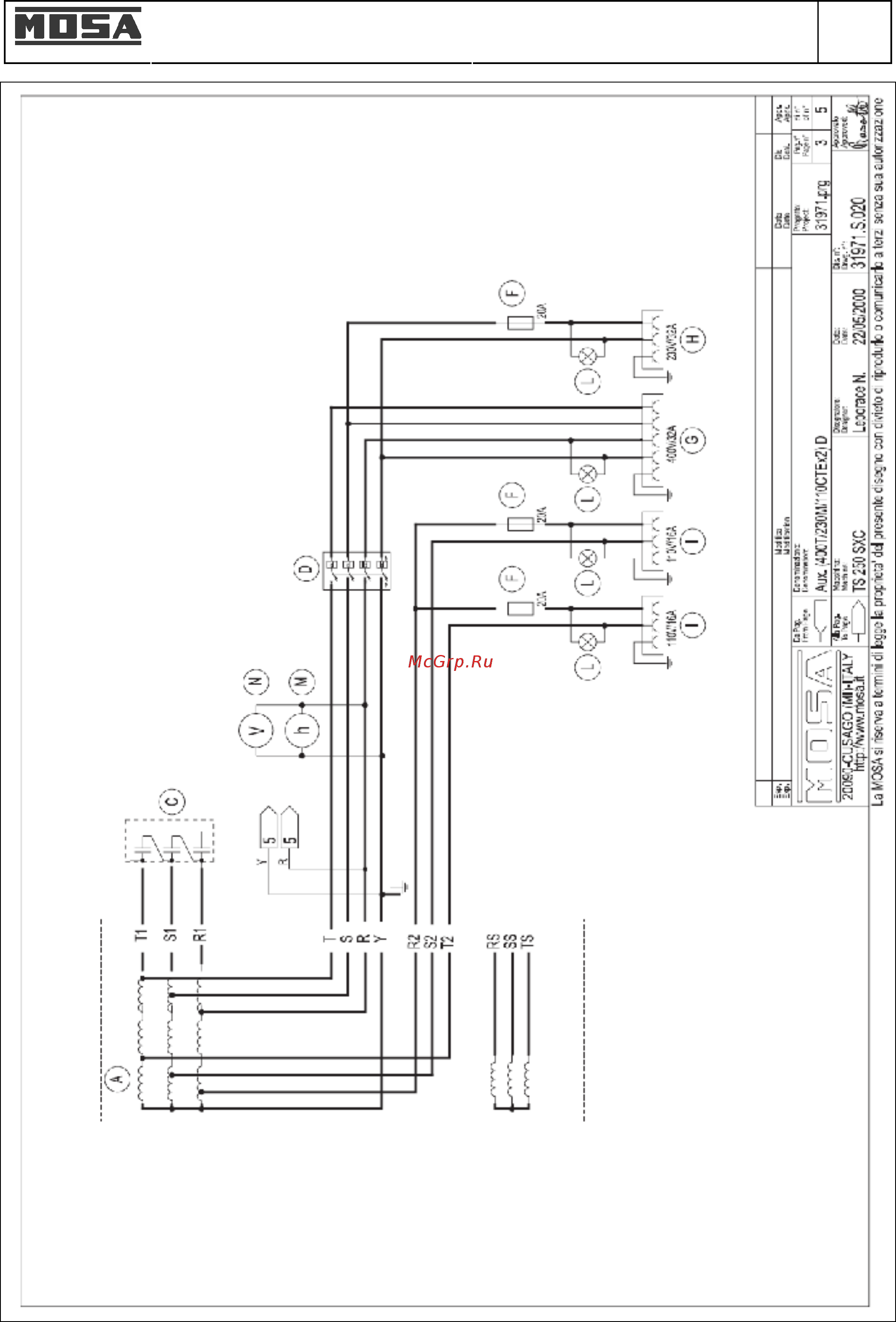 Mosa TS 250 KD/EL [45/63] Электрическая схема ts 250 sc sxc el m