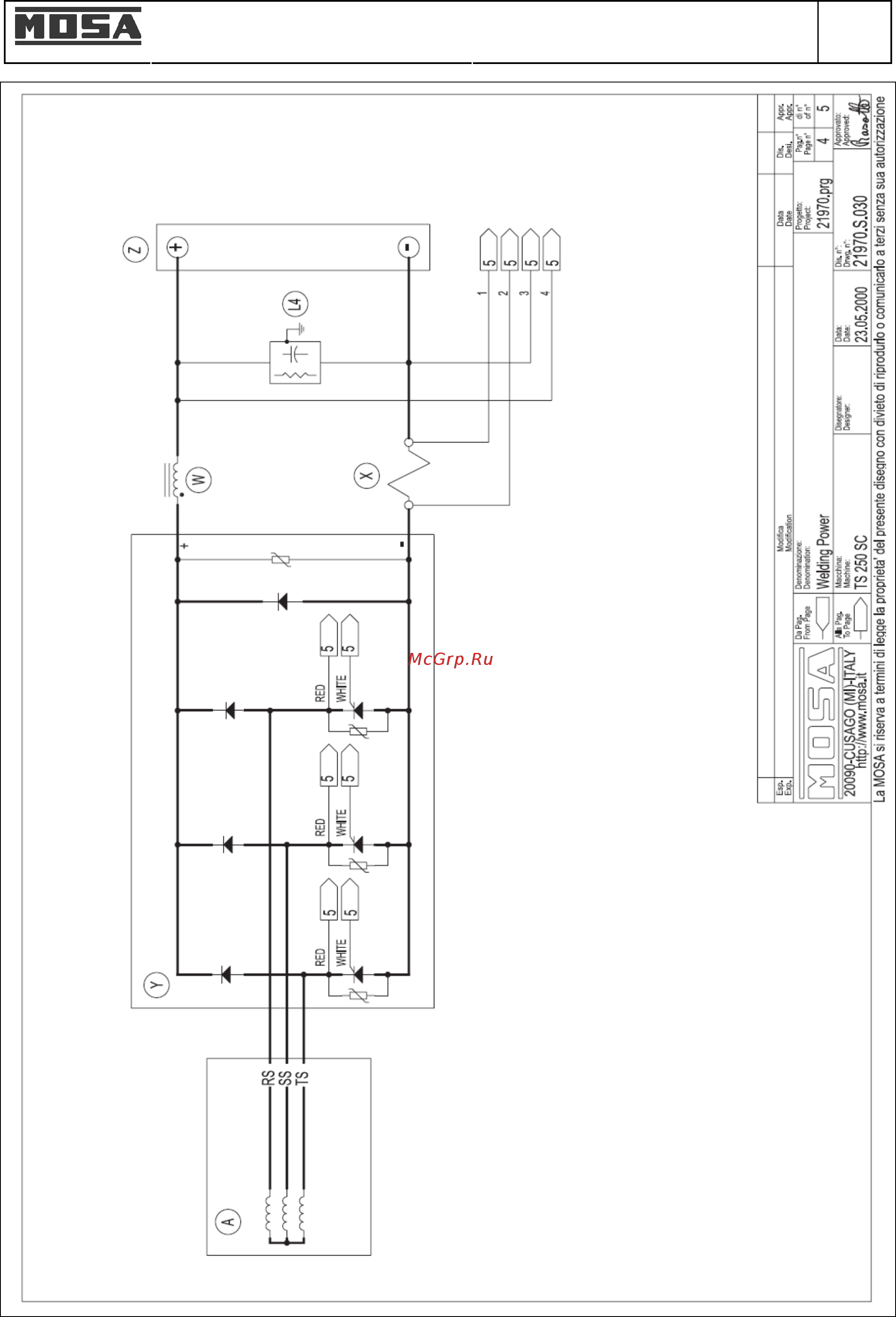 Mosa TS 250 KD/EL [46/63] Электрическая схема ts 250 sc sxc el m