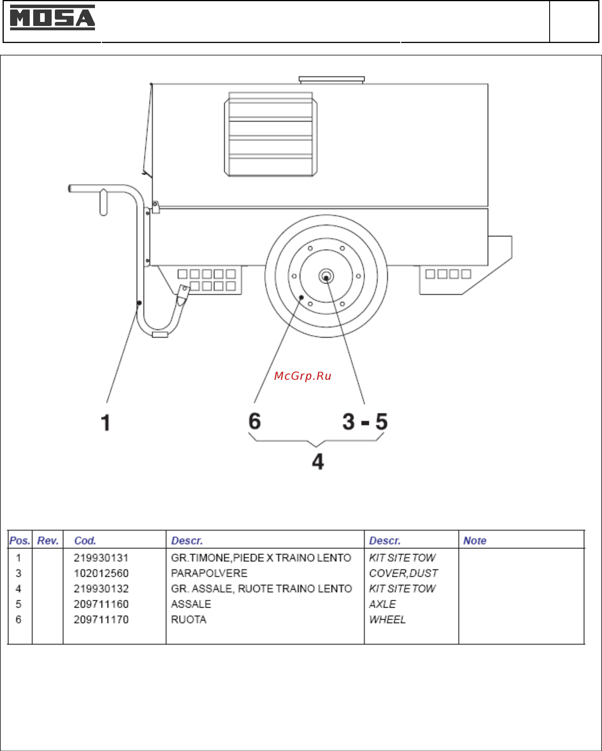 Mosa TS 250 KD/EL 411040 [59/63] Запасные части ctm 300