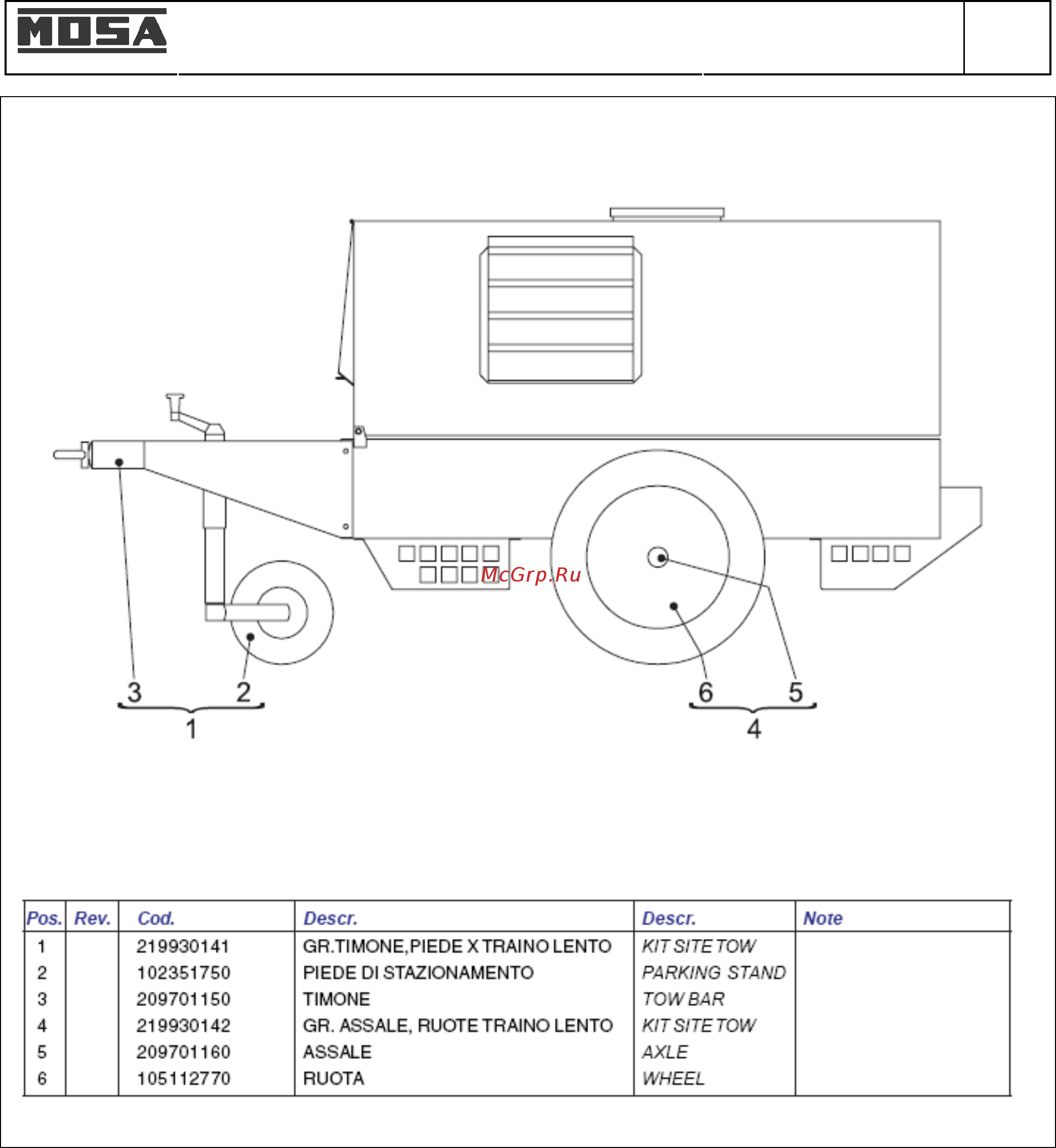 Mosa TS 250 KD/EL 411040 [60/63] Запасные части ctl 300