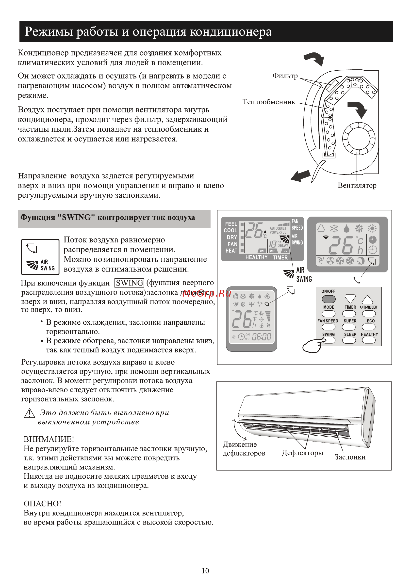Neoclima NS/NU-HAL12F [12/32] Режимы работы и операция кондиционера